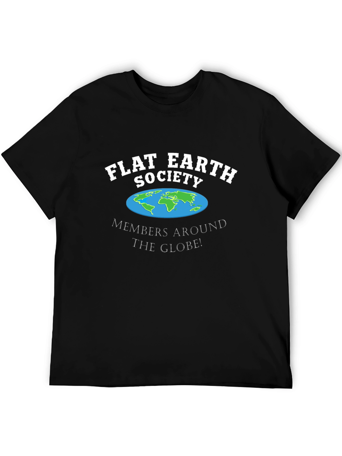 Flat Earth Society Black T-Shirt