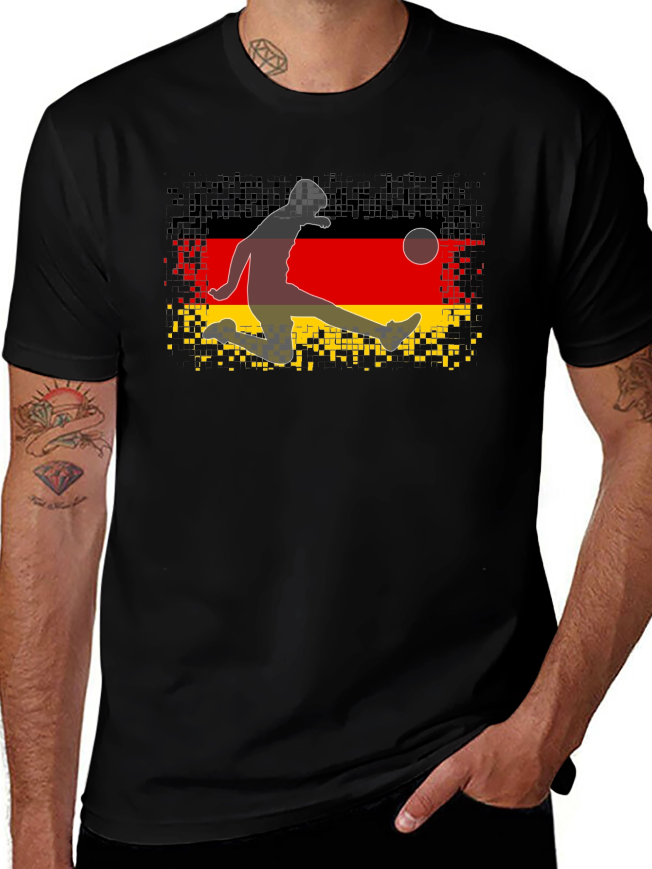 German Flag Soccer Player Graphic Tee