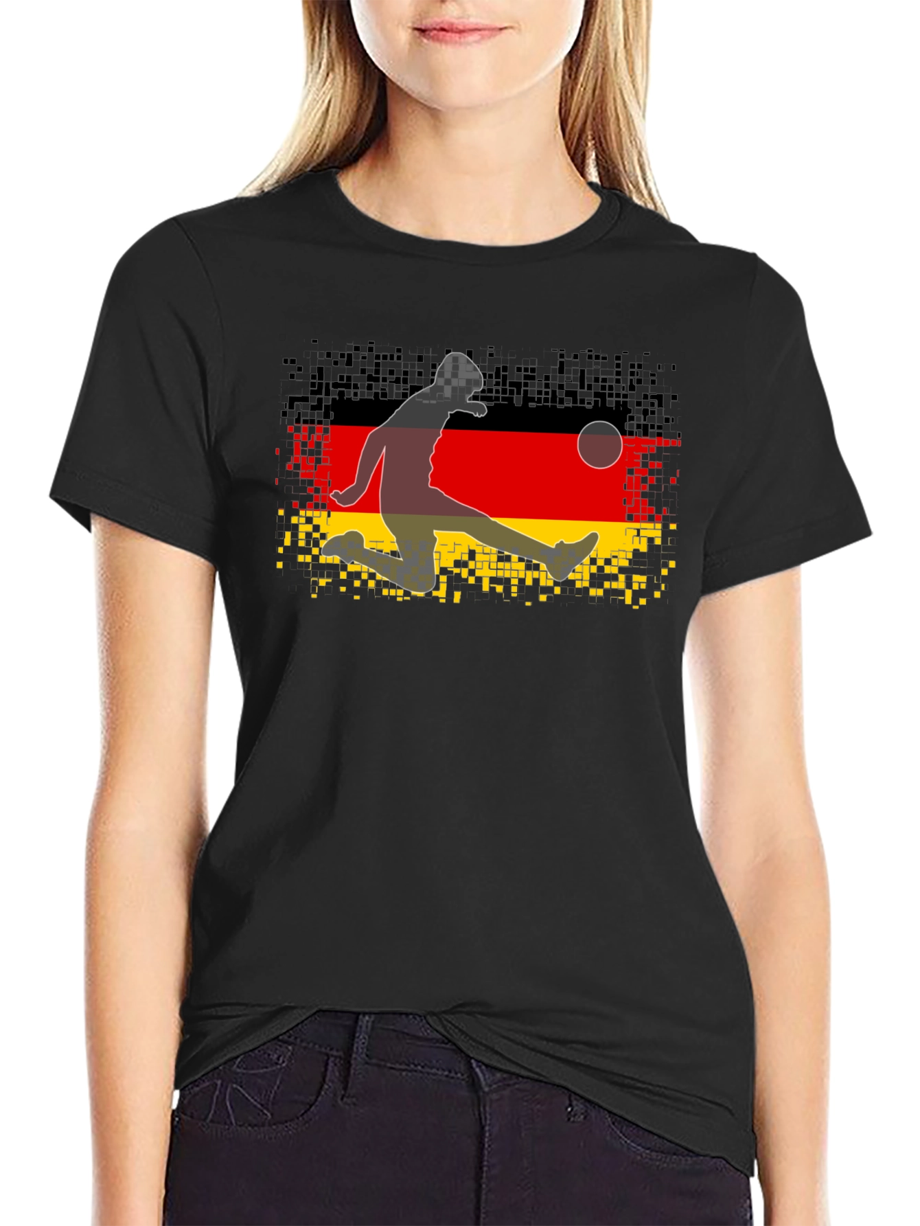 German Flag Soccer Player Graphic Tee