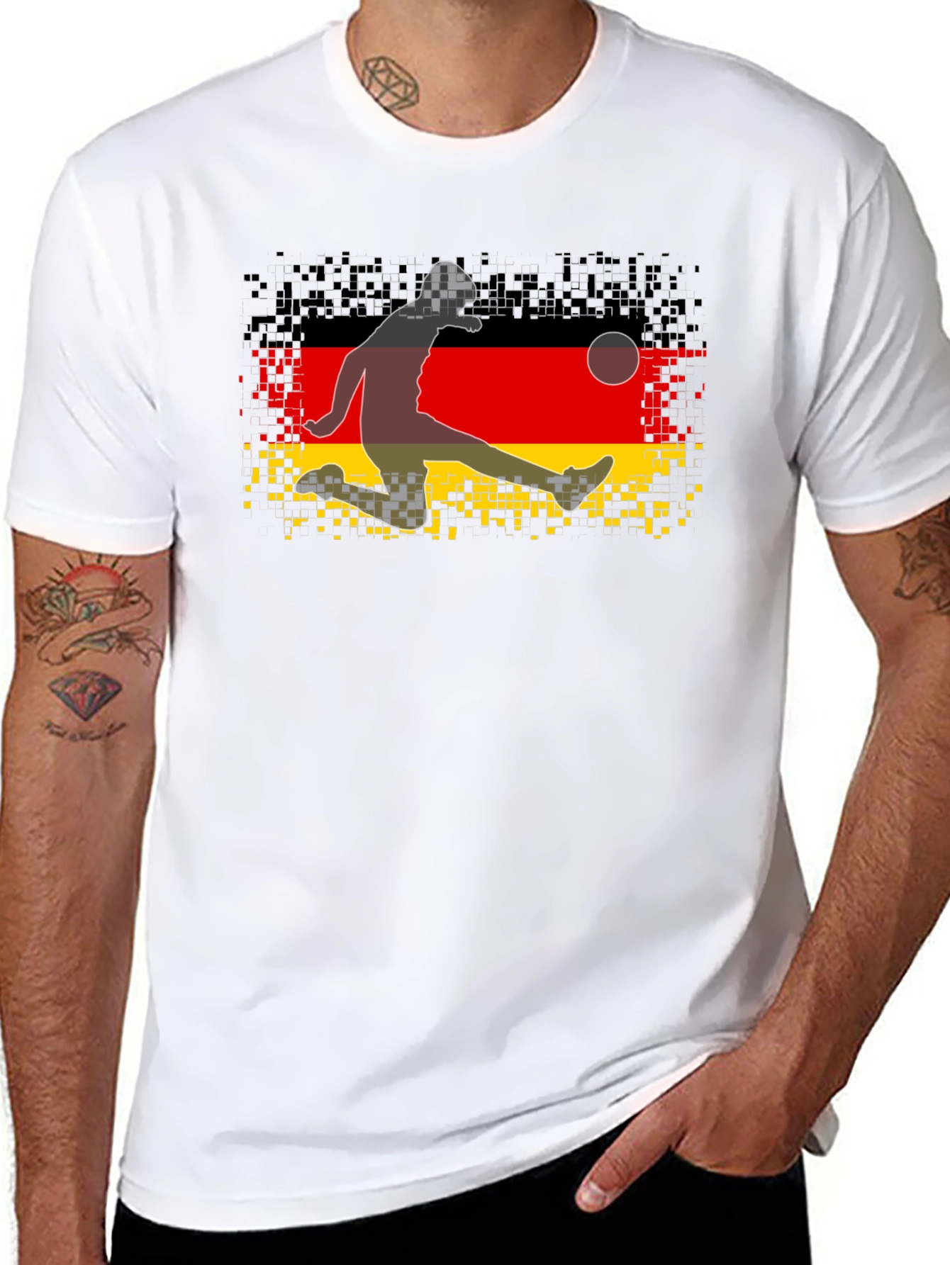 German Flag Soccer Player Graphic Tee