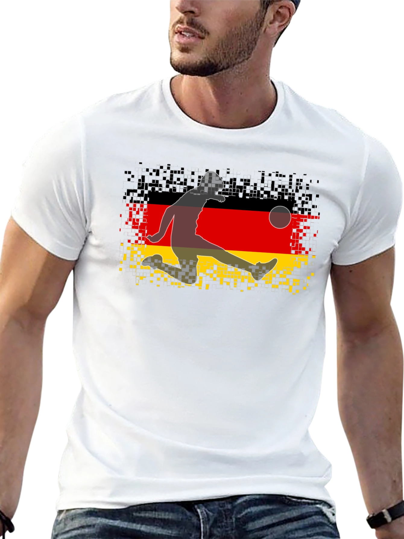 German Flag Soccer Player Graphic Tee
