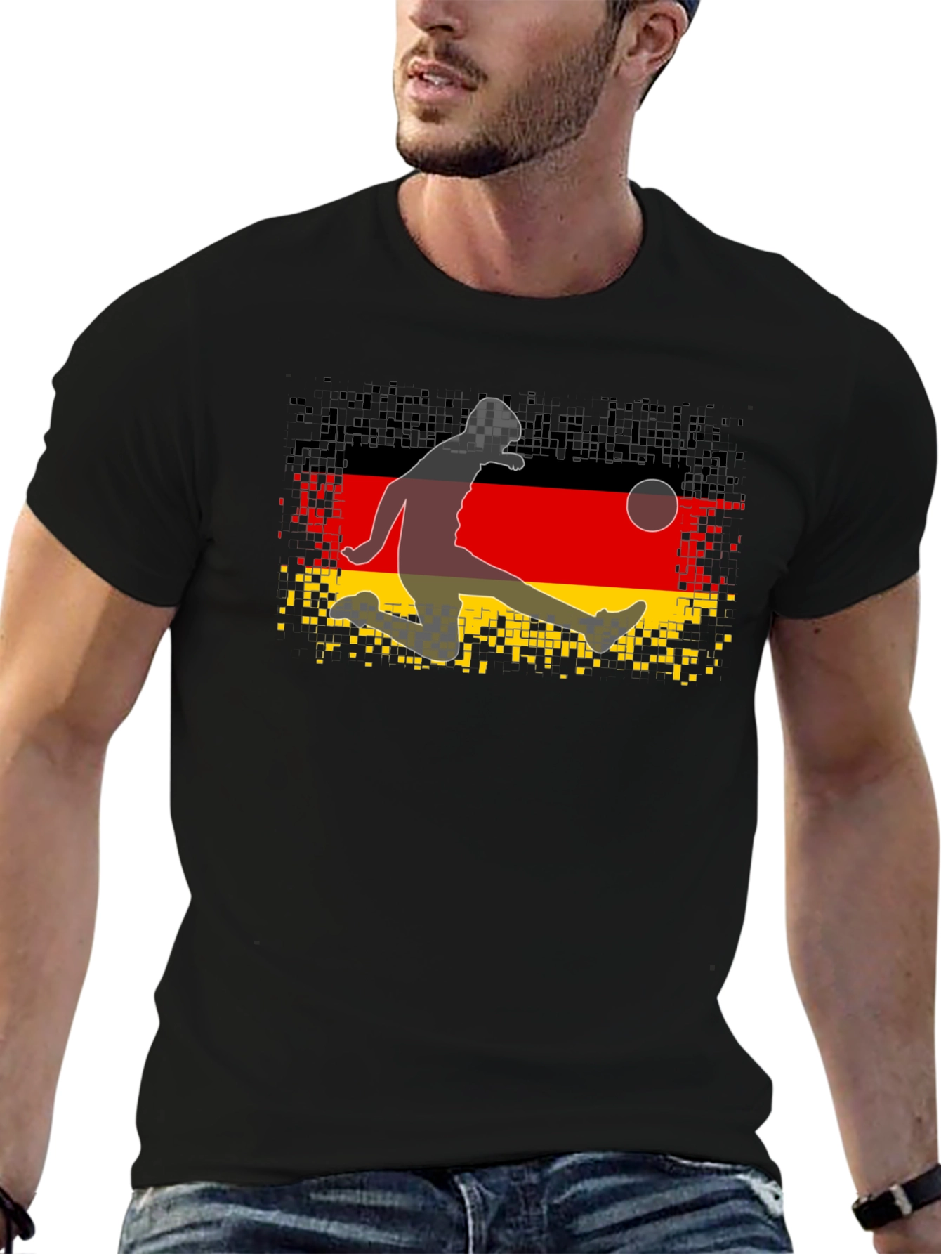 German Flag Soccer Player Graphic Tee
