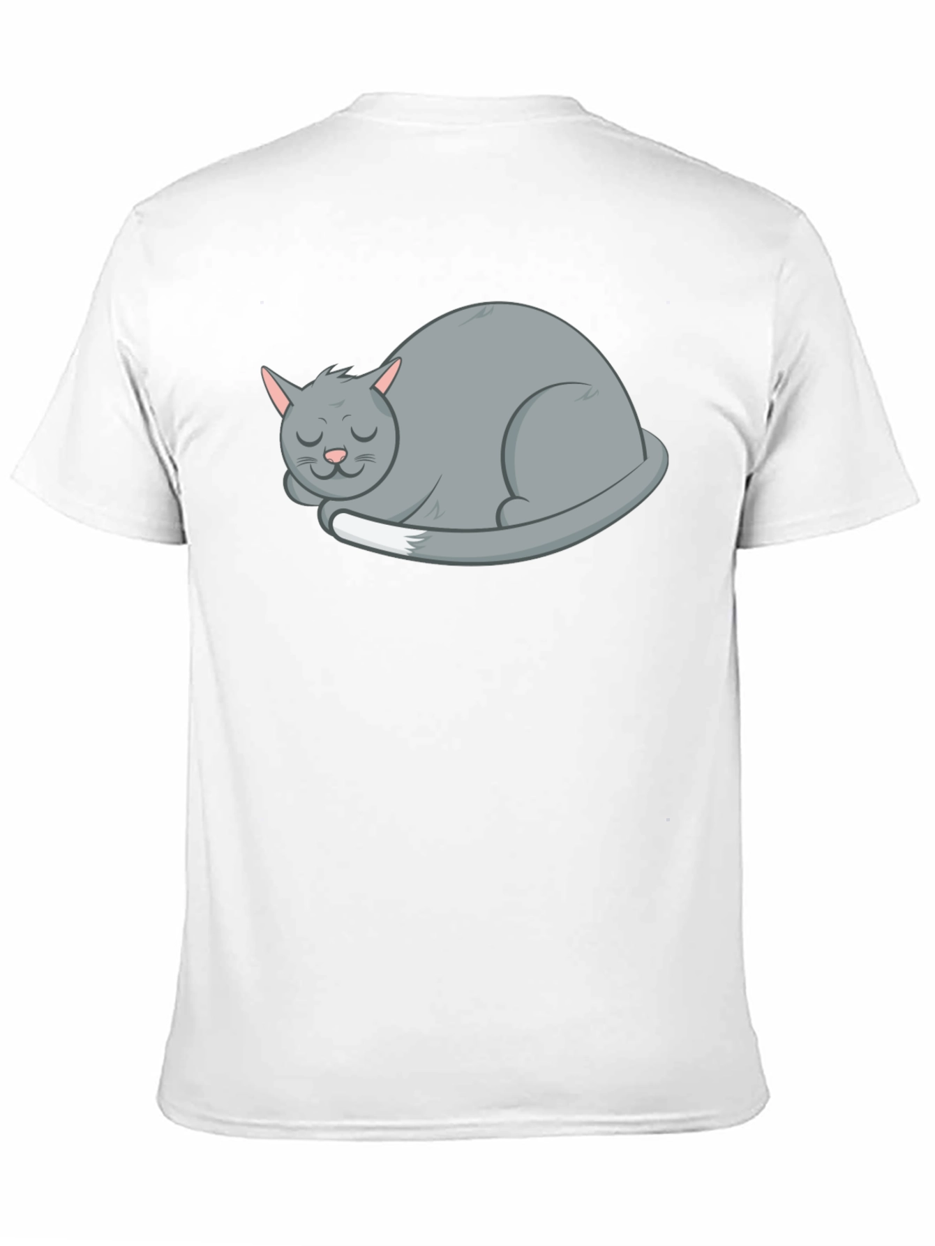 Sleeping Cat Graphic Tee - Soft Black Cotton Shirt