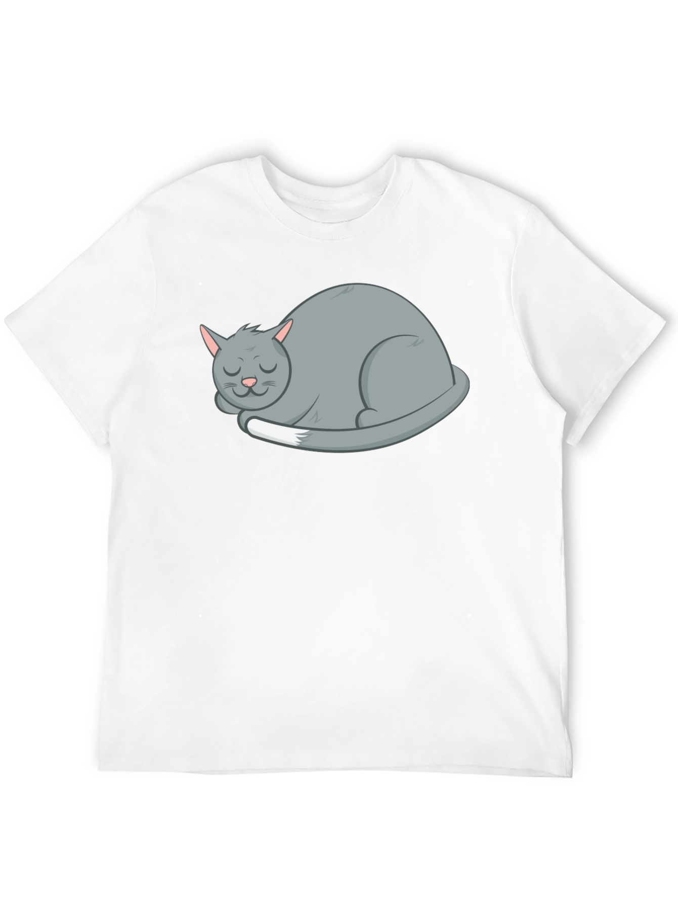 Sleeping Cat Graphic Tee - Soft Black Cotton Shirt