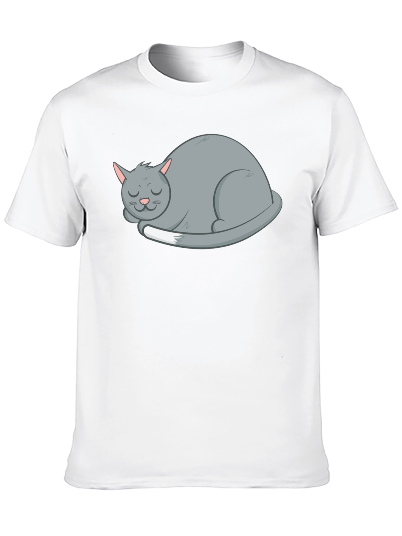 Sleeping Cat Graphic Tee - Soft Black Cotton Shirt