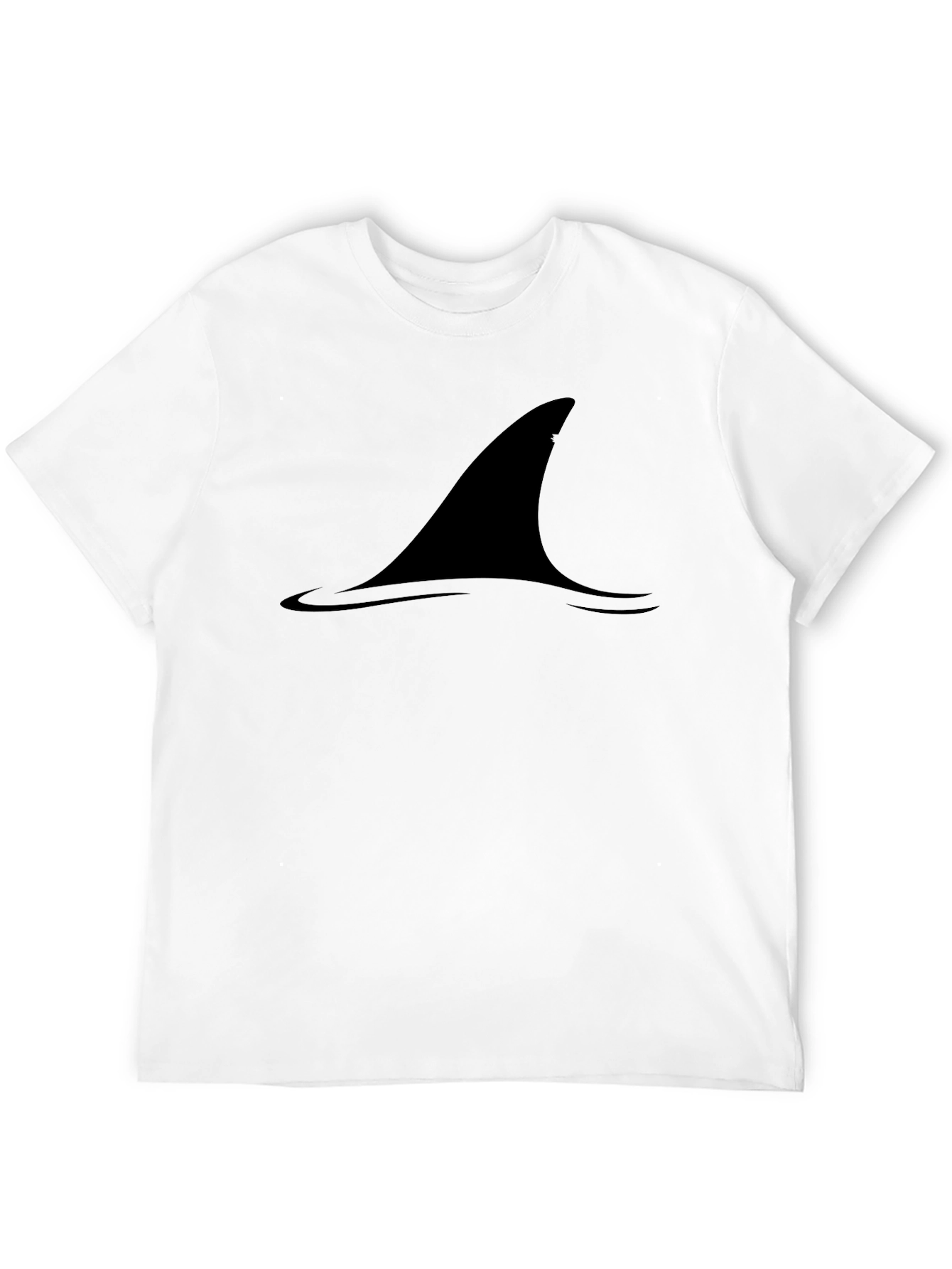 Shark Fin Graphic Black T-Shirt - Mens Casual Tee