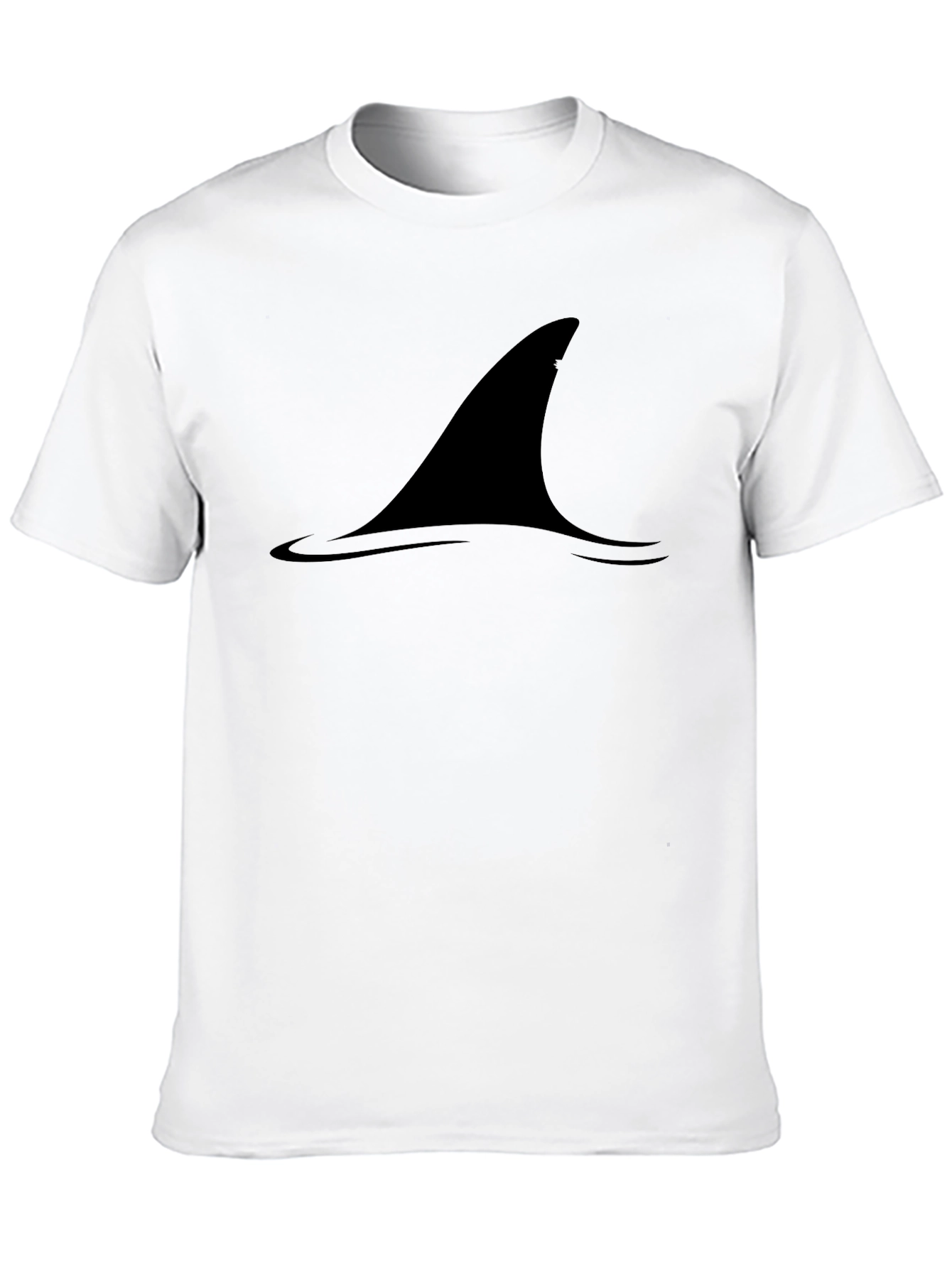 Shark Fin Graphic Black T-Shirt - Mens Casual Tee