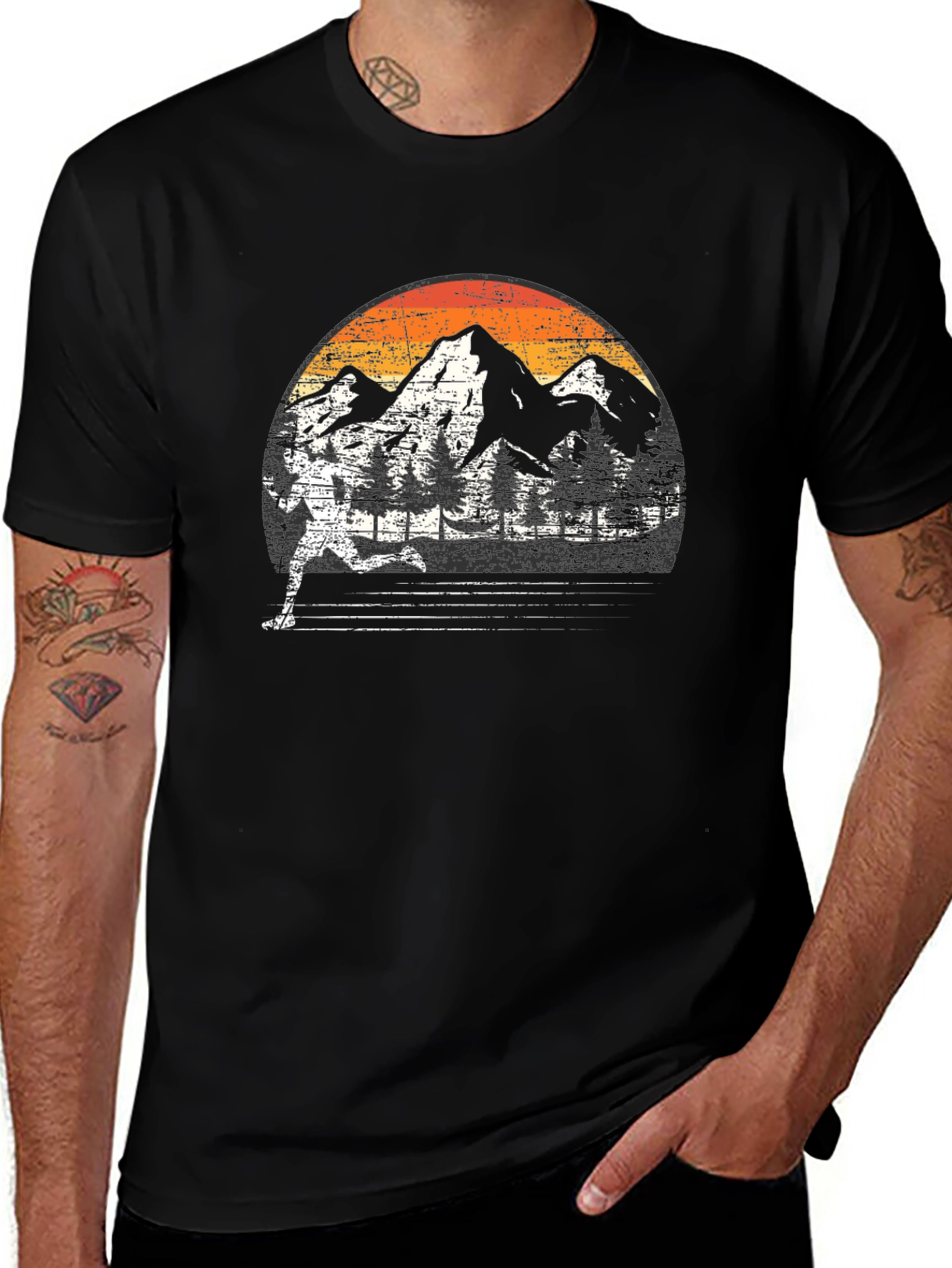 Retro Mountain Runner Graphic Tee