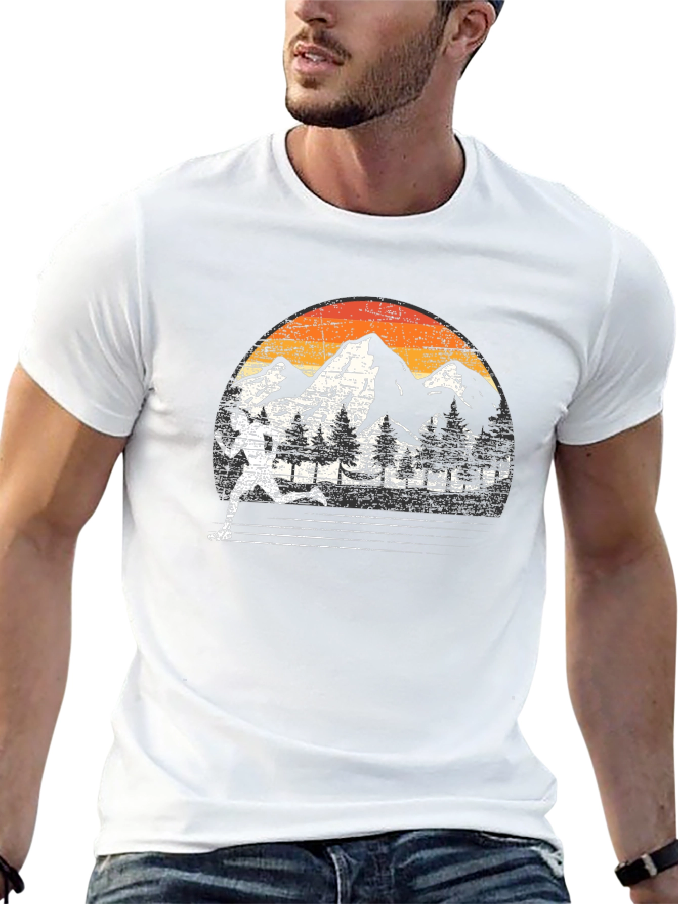 Retro Mountain Runner Graphic Tee