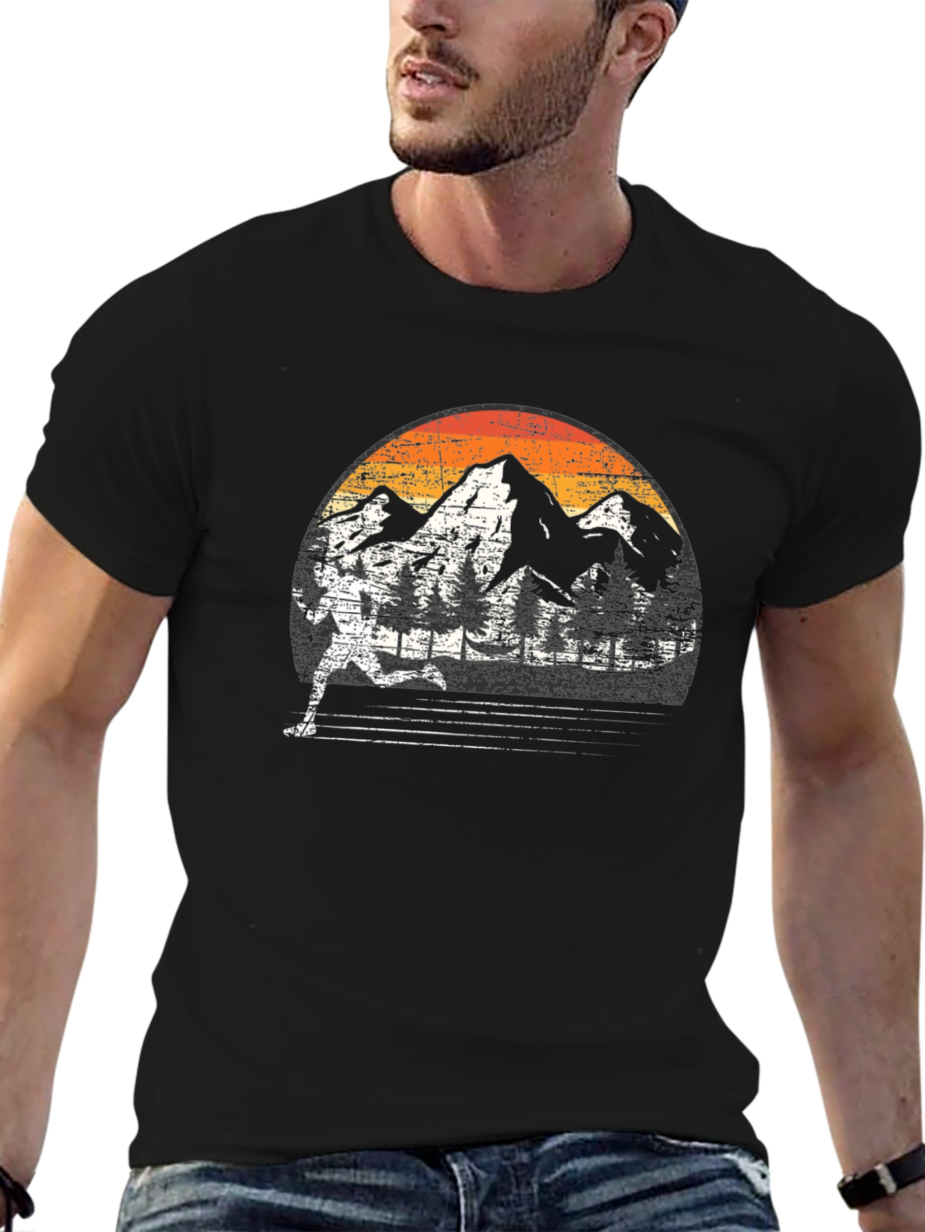 Retro Mountain Runner Graphic Tee