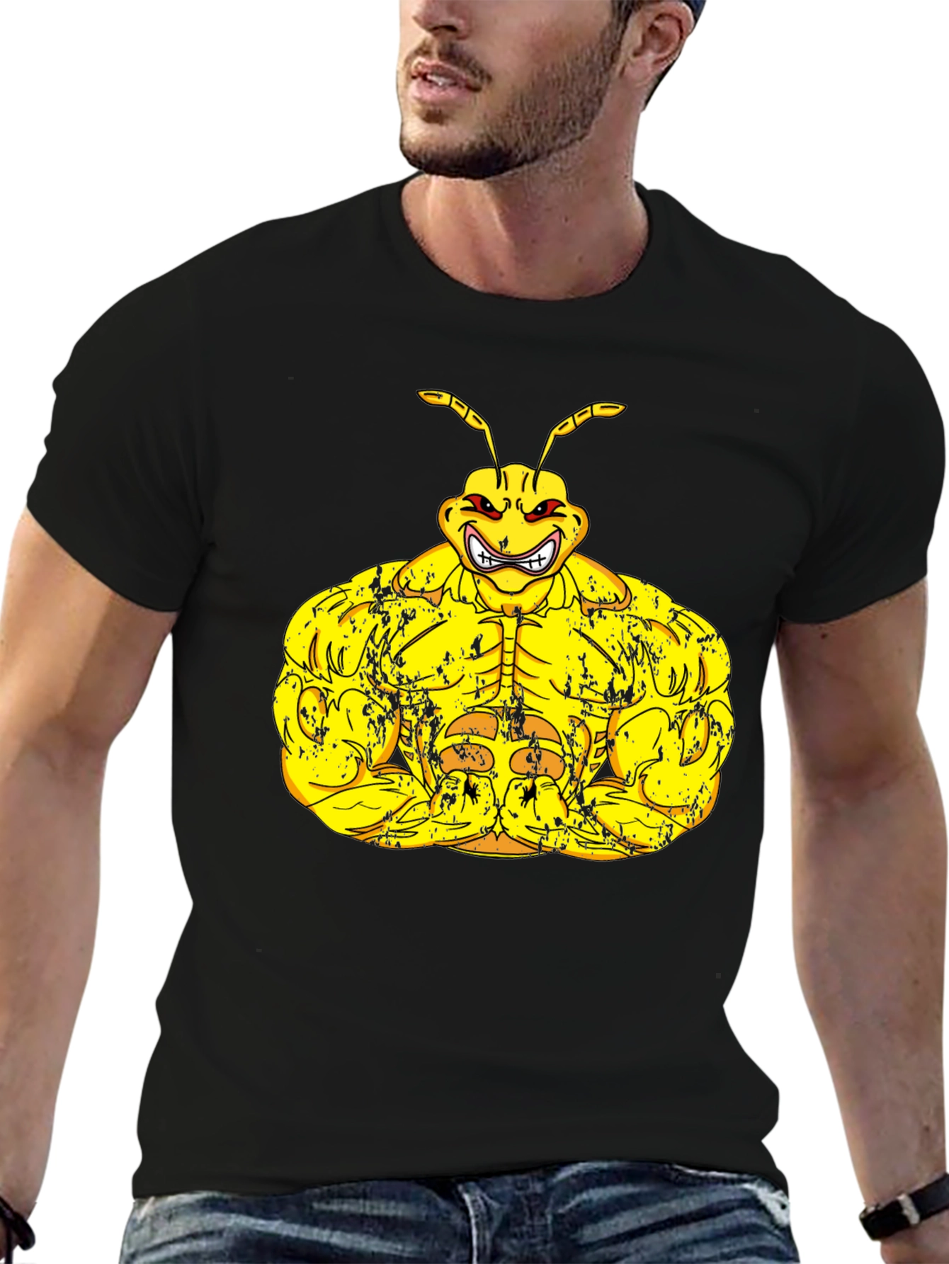 Muscle Ant Graphic Black T-Shirt