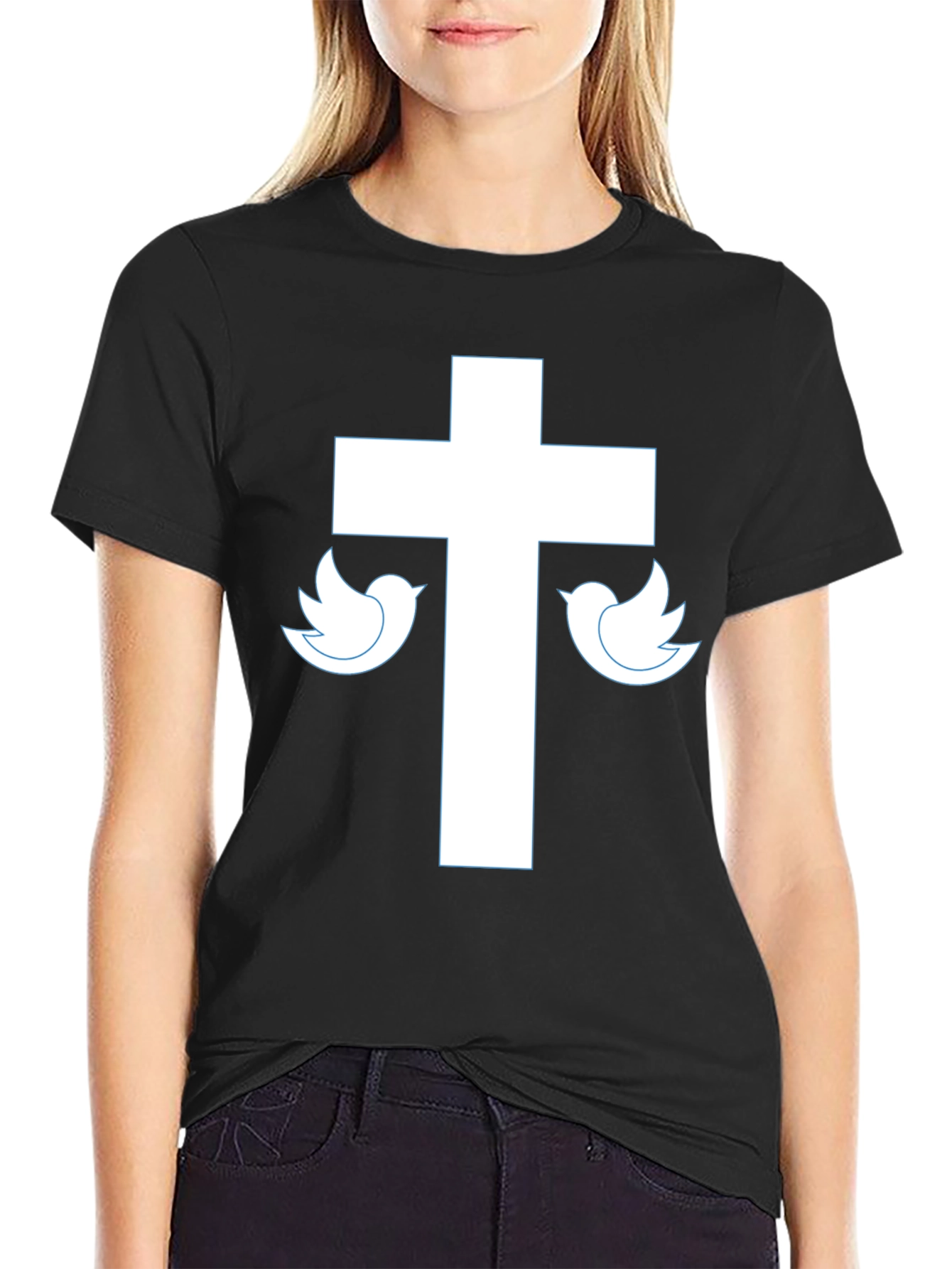 Cross & Dove Graphic Tee - Black Christian T-Shirt