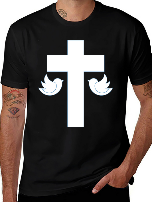 Cross & Dove Graphic Tee - Black Christian T-Shirt