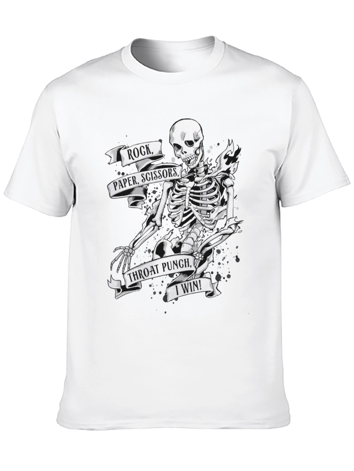 Rock Paper Scissors Skeleton Graphic Tee