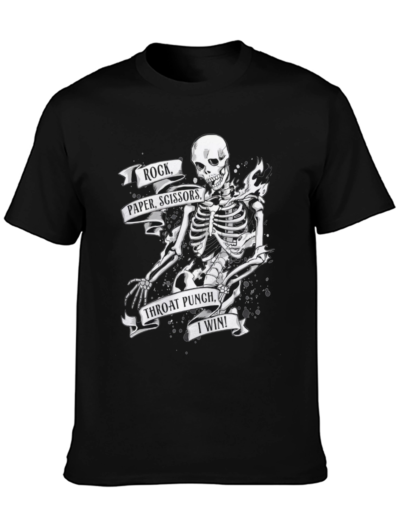 Rock Paper Scissors Skeleton Graphic Tee