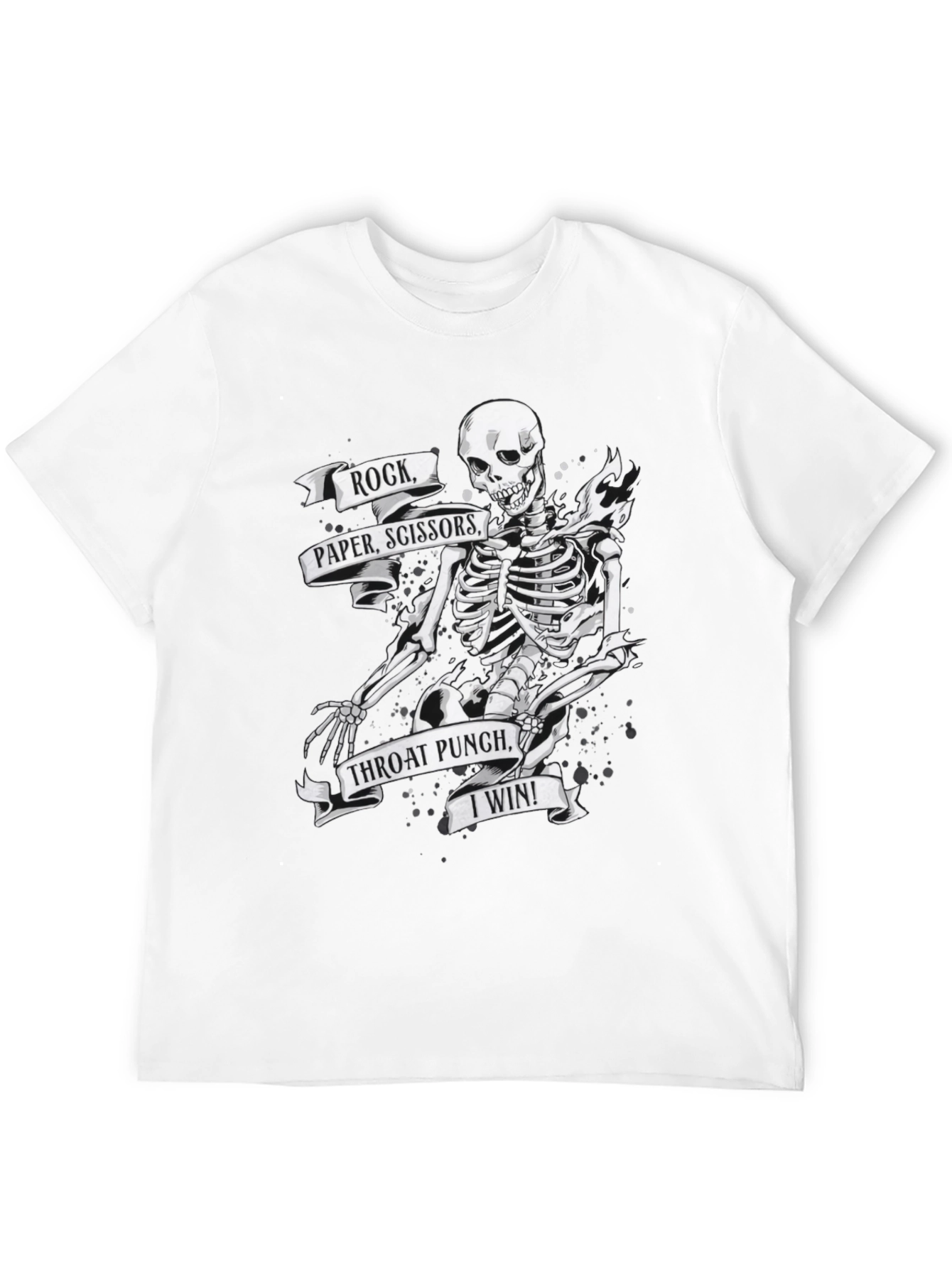 Rock Paper Scissors Skeleton Graphic Tee