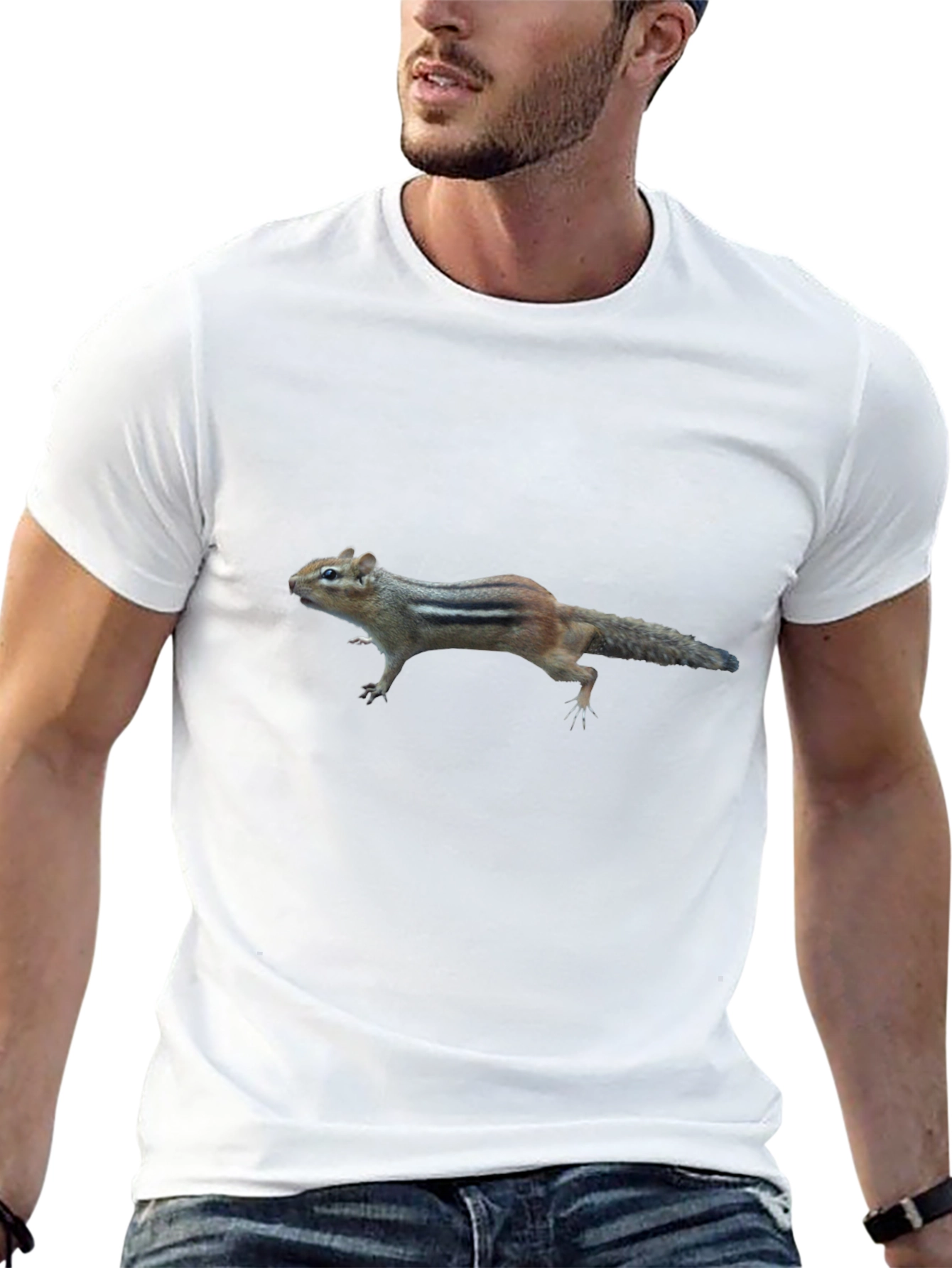 Chipmunk Graphic Tee - Unique Animal Print Shirt