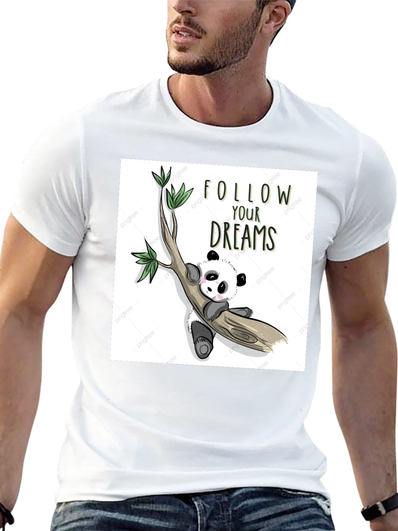 Panda Follow Your Dreams Graphic T-Shirt