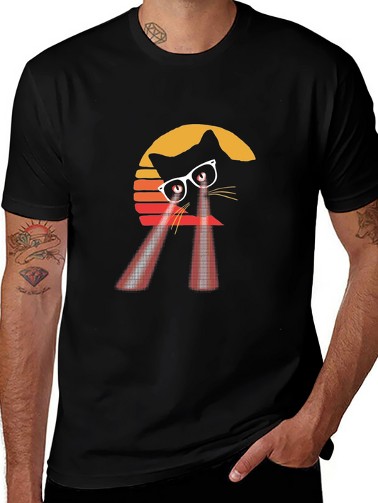 Retro Laser Cat T-Shirt