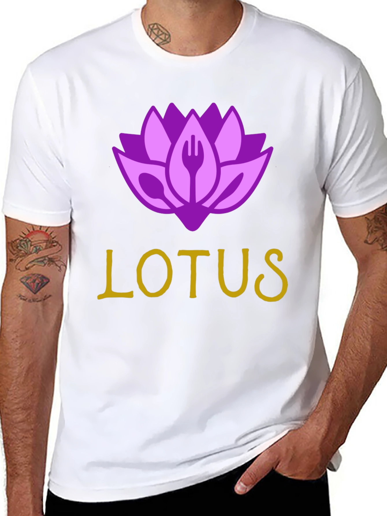 Lotus Restaurant T-Shirt - Black Cotton Blend