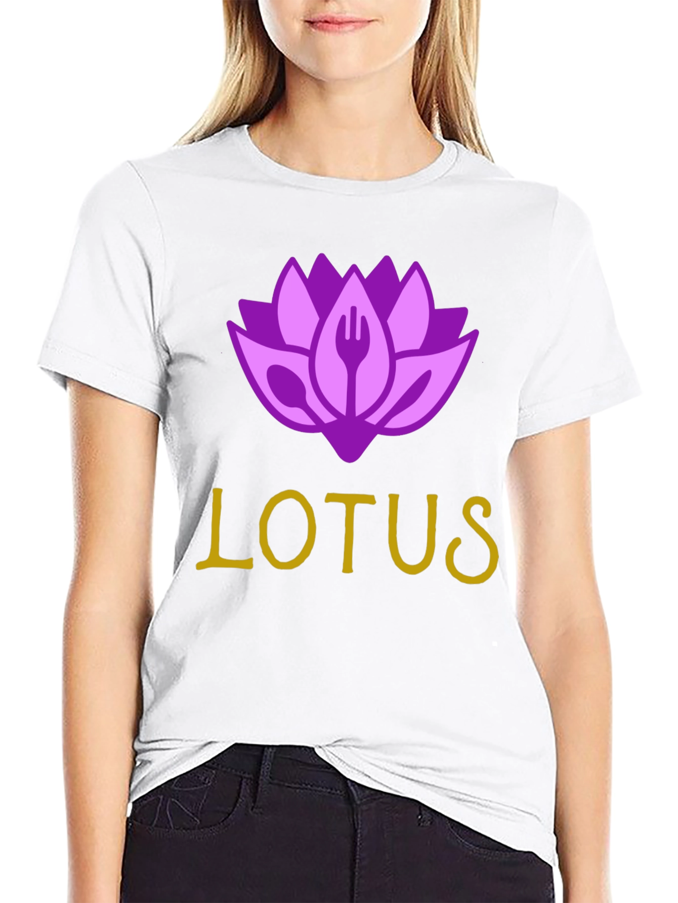 Lotus Restaurant T-Shirt - Black Cotton Blend