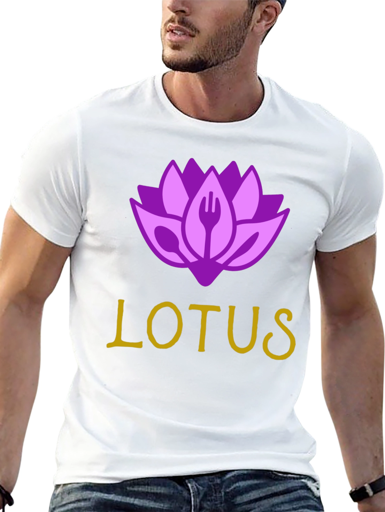 Lotus Restaurant T-Shirt - Black Cotton Blend