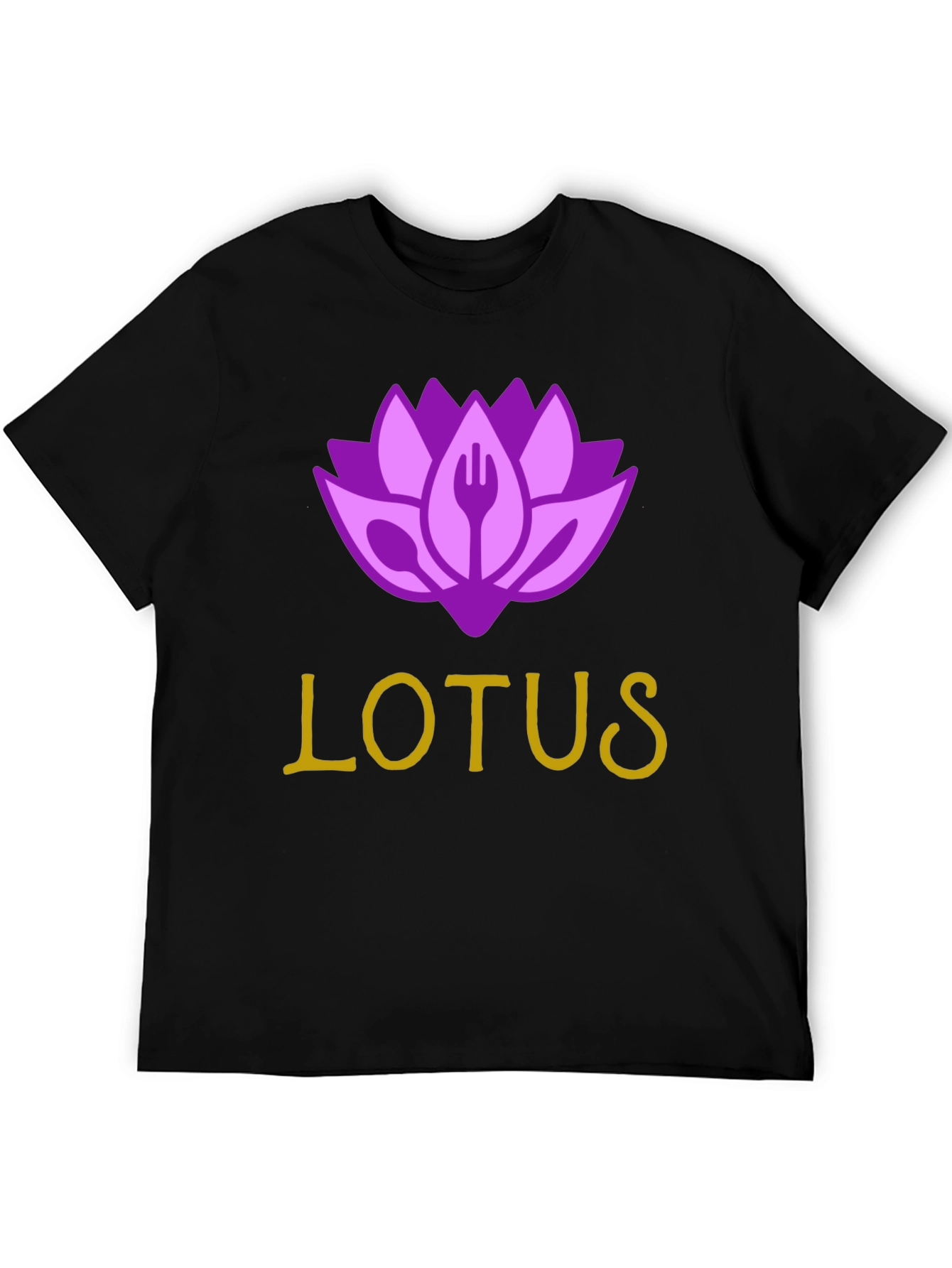 Lotus Restaurant T-Shirt - Black Cotton Blend