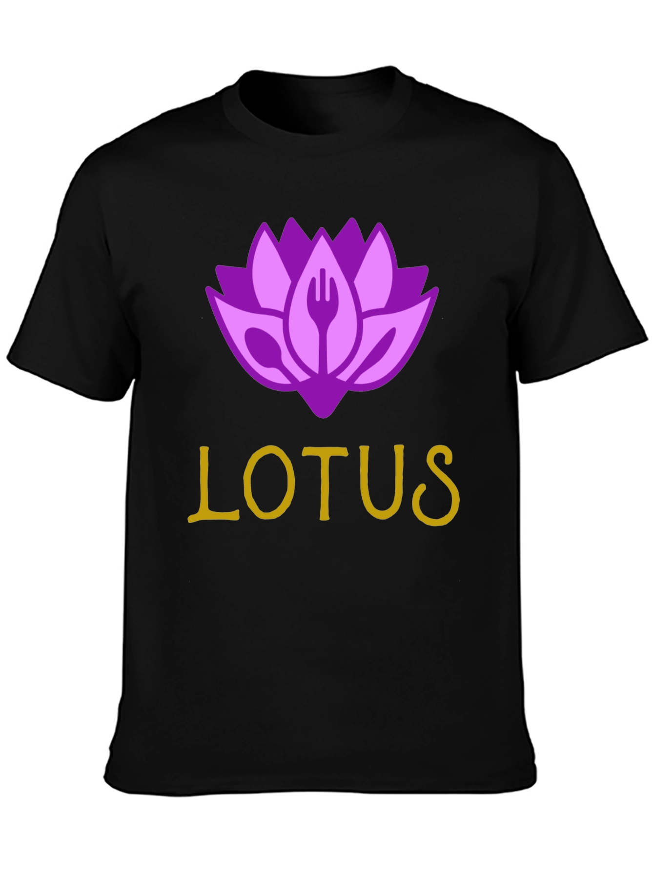 Lotus Restaurant T-Shirt - Black Cotton Blend