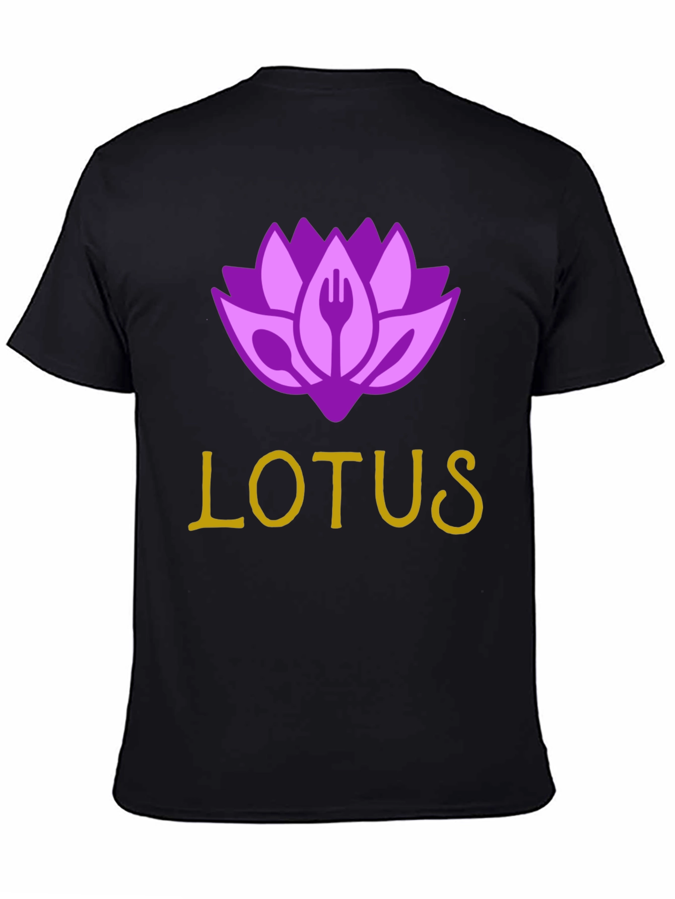 Lotus Restaurant T-Shirt - Black Cotton Blend