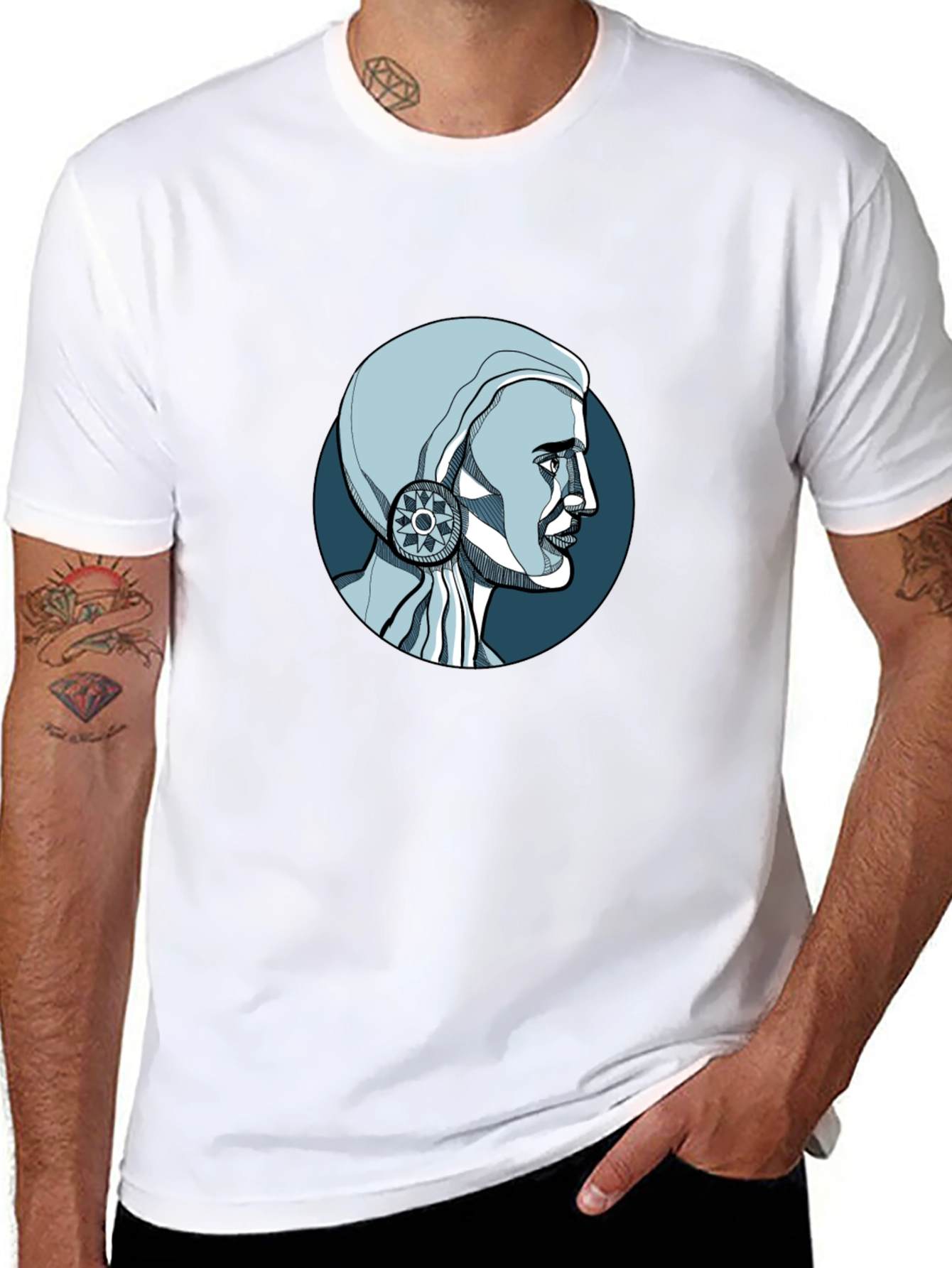 Unique Graphic Print T-Shirt - Artistic Design
