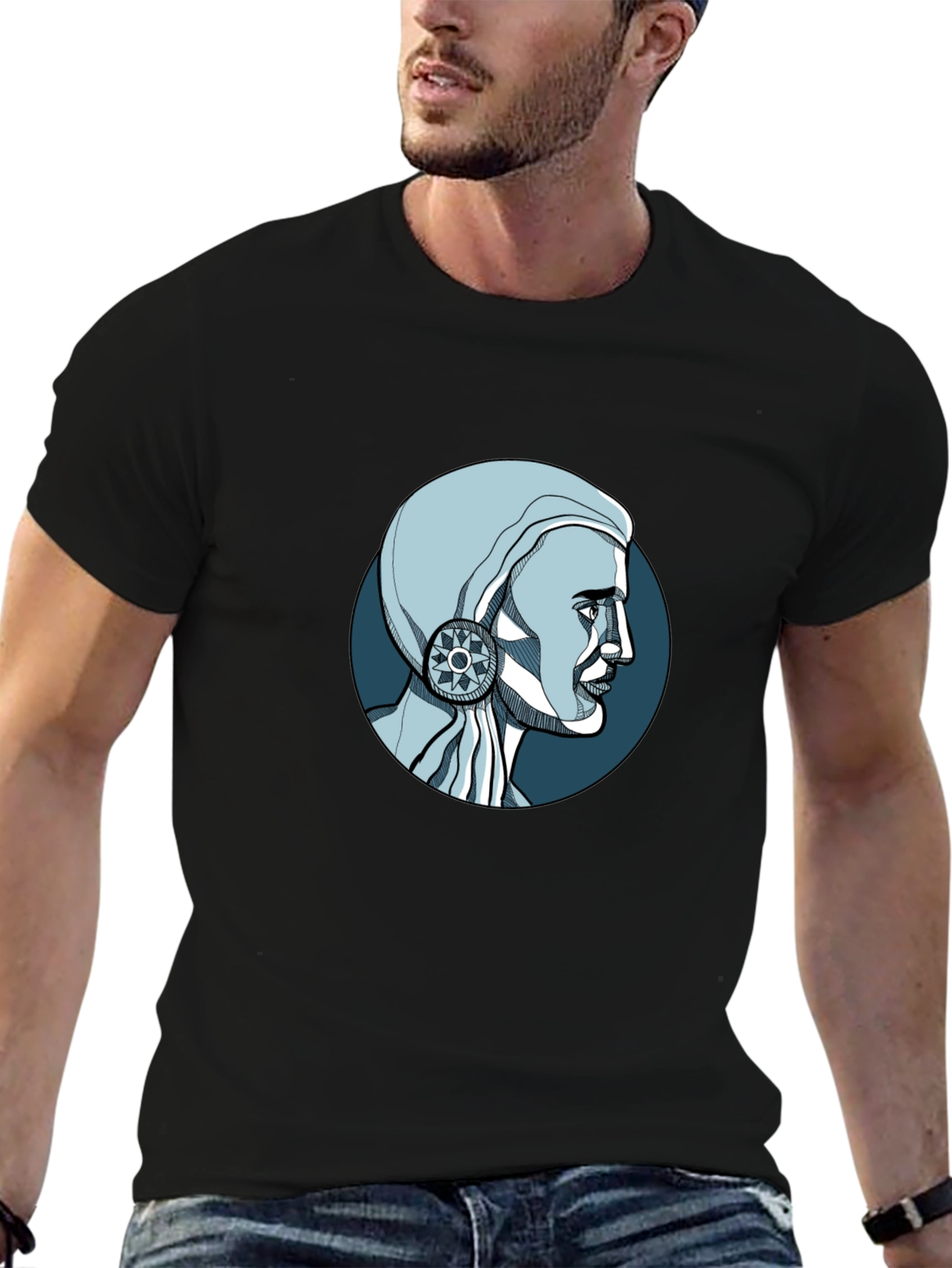 Unique Graphic Print T-Shirt - Artistic Design
