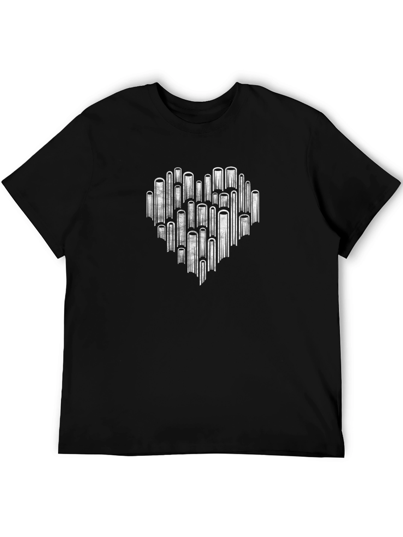 Heart Art Graphic Tee - Unique Design Black T-Shirt