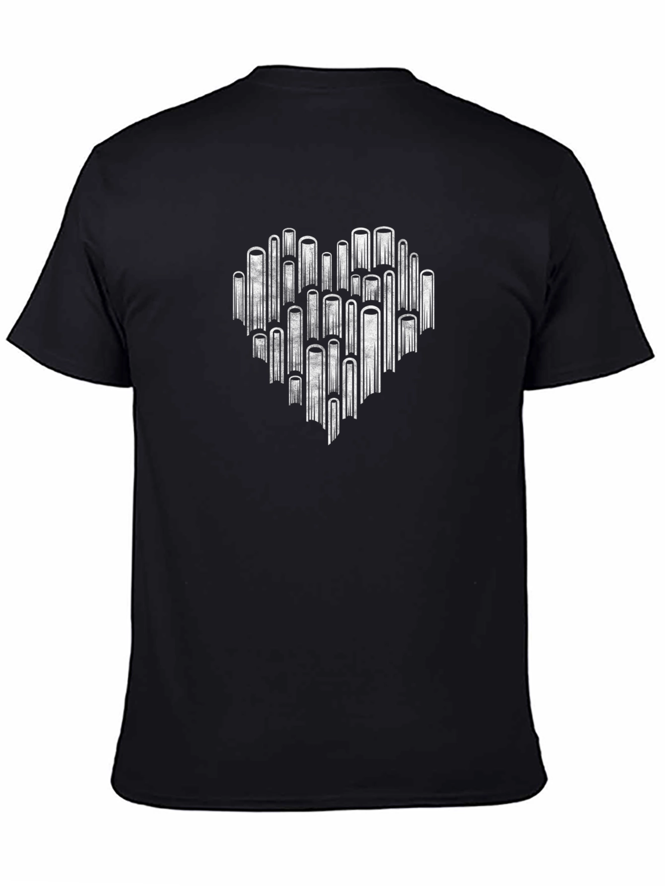 Heart Art Graphic Tee - Unique Design Black T-Shirt