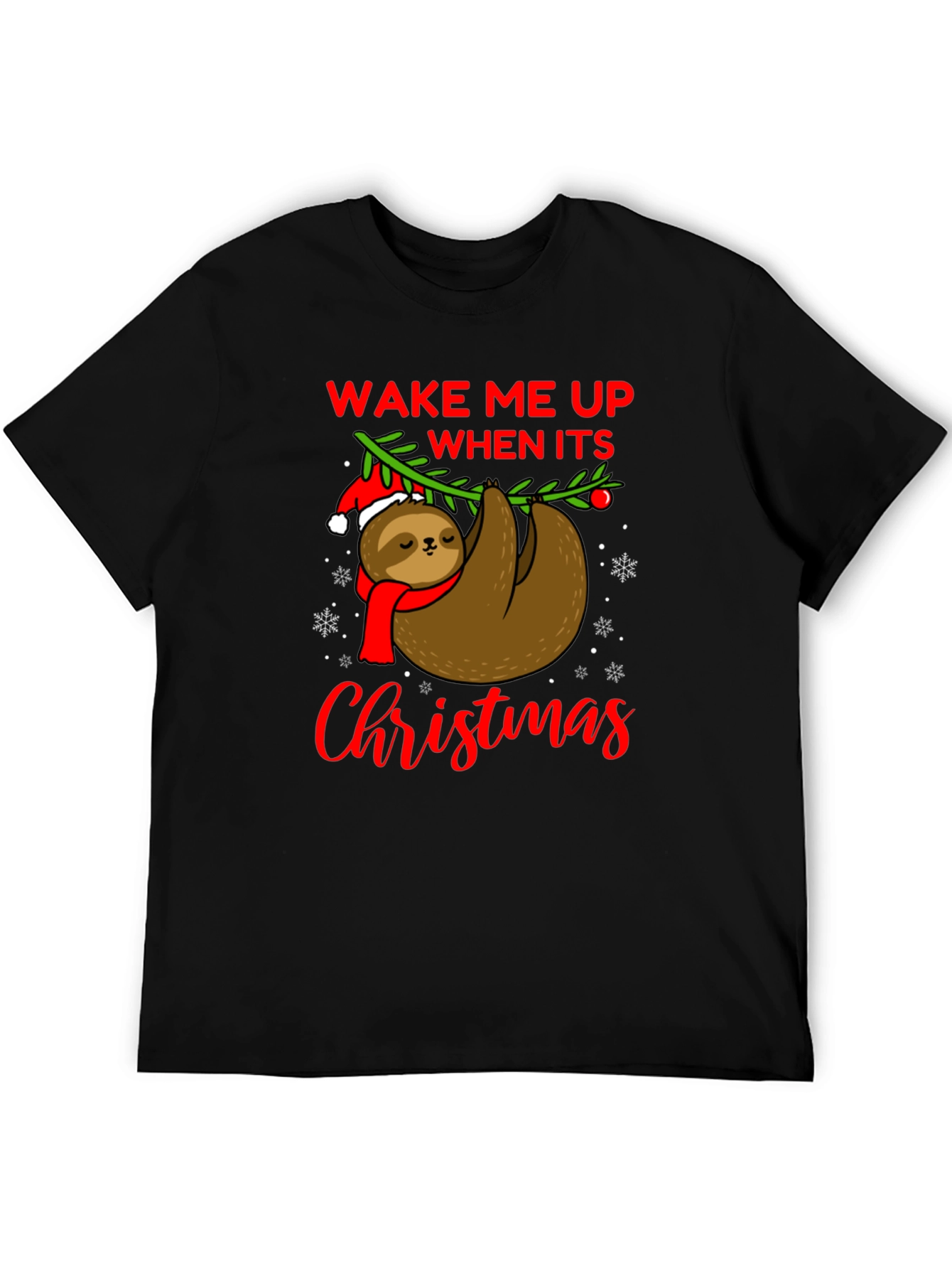 Wake Me Up When Its Christmas Sloth T-Shirt
