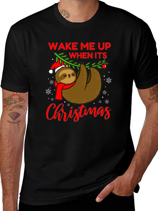 Wake Me Up When Its Christmas Sloth T-Shirt