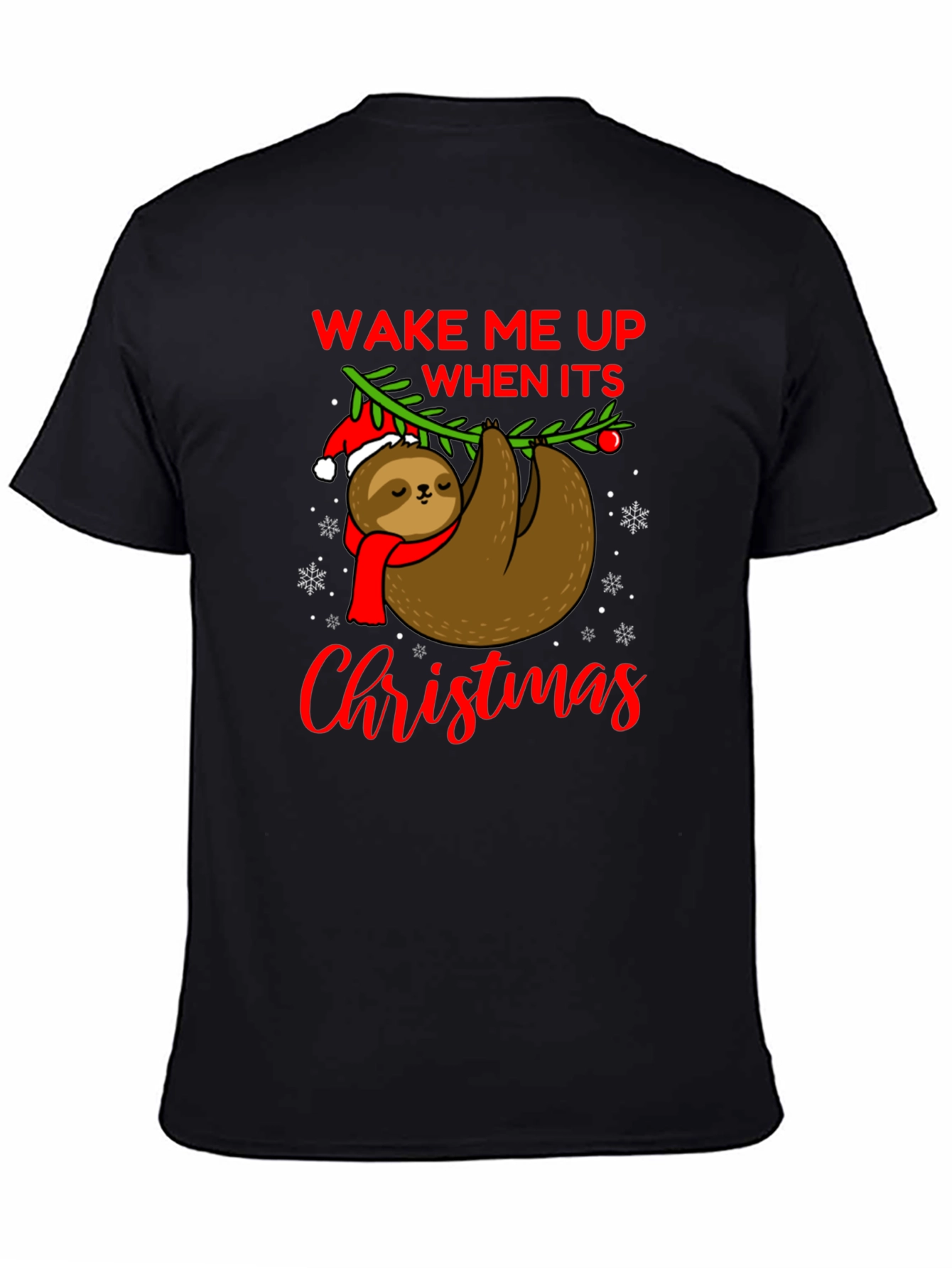 Wake Me Up When Its Christmas Sloth T-Shirt