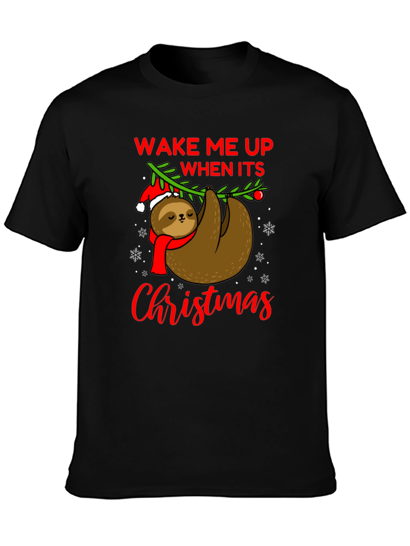 Wake Me Up When Its Christmas Sloth T-Shirt