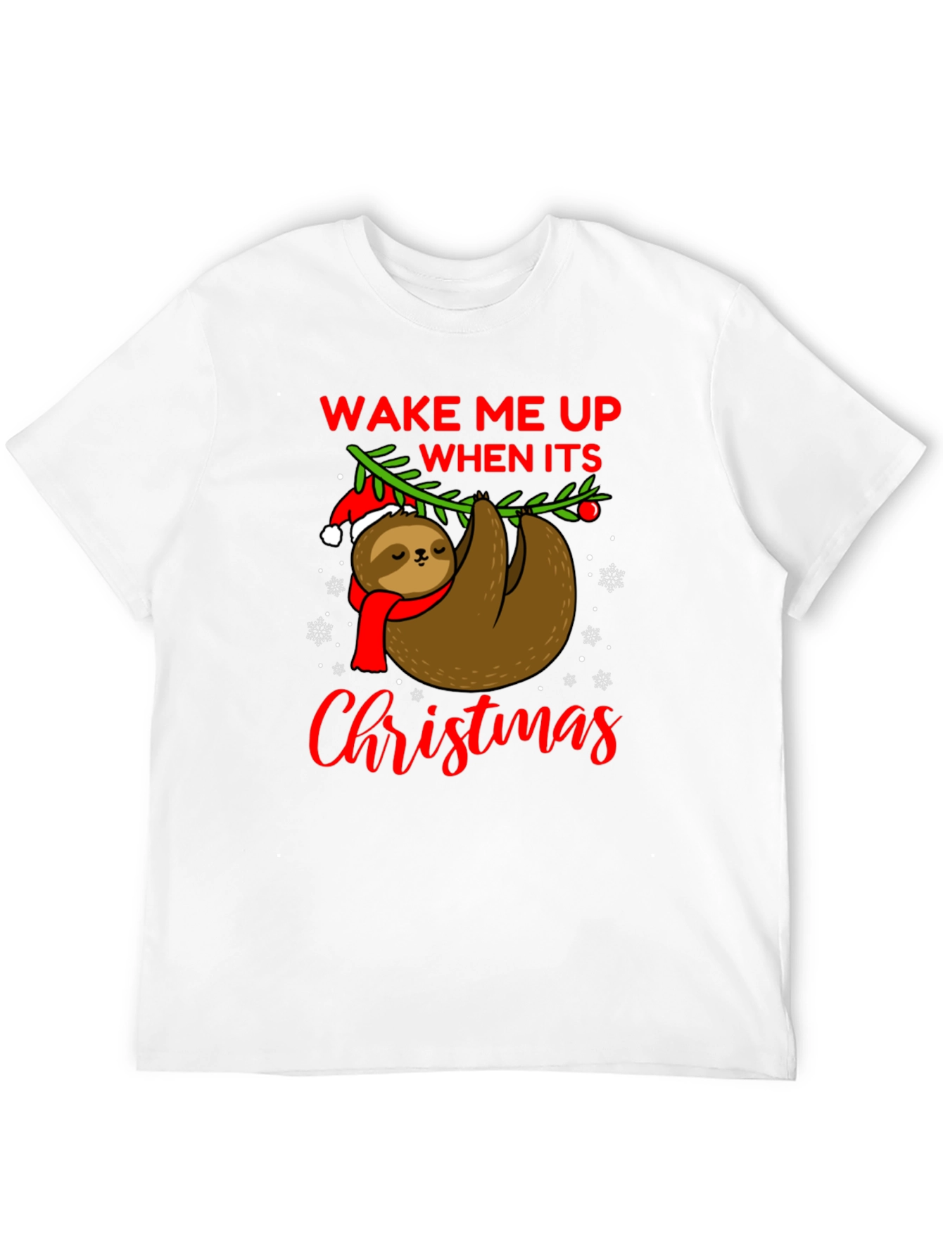 Wake Me Up When Its Christmas Sloth T-Shirt