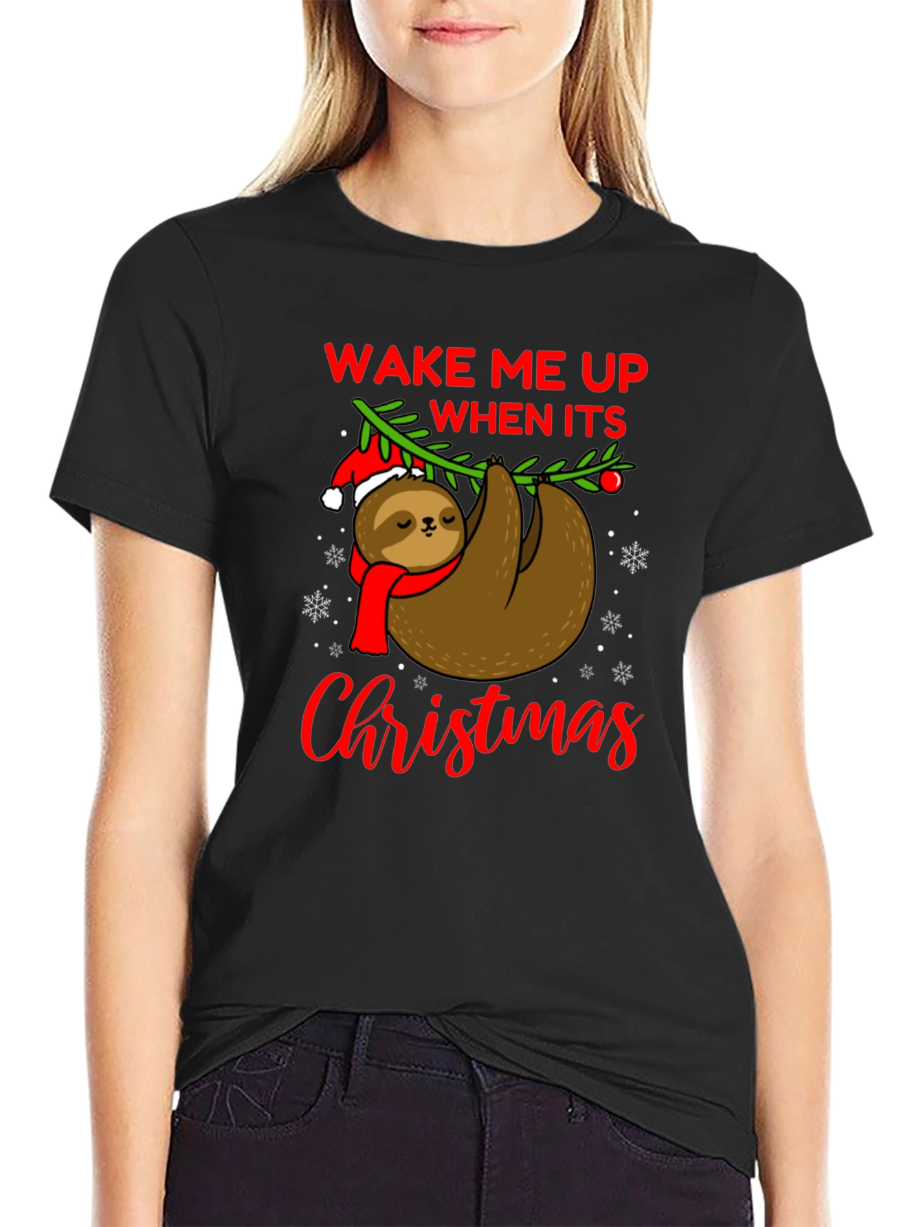 Wake Me Up When Its Christmas Sloth T-Shirt