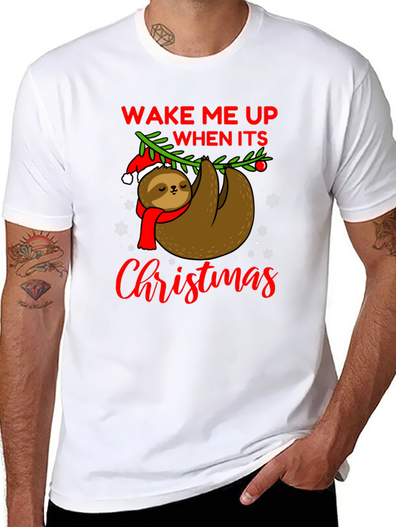 Wake Me Up When Its Christmas Sloth T-Shirt