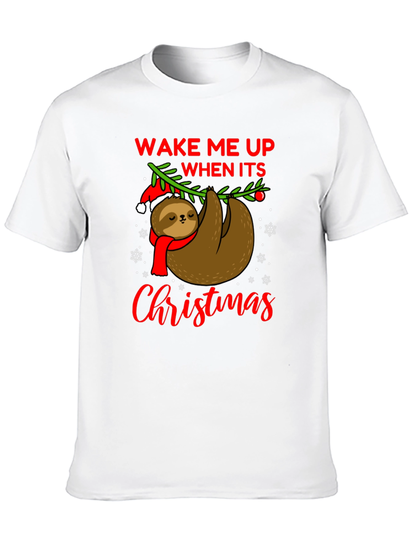 Wake Me Up When Its Christmas Sloth T-Shirt