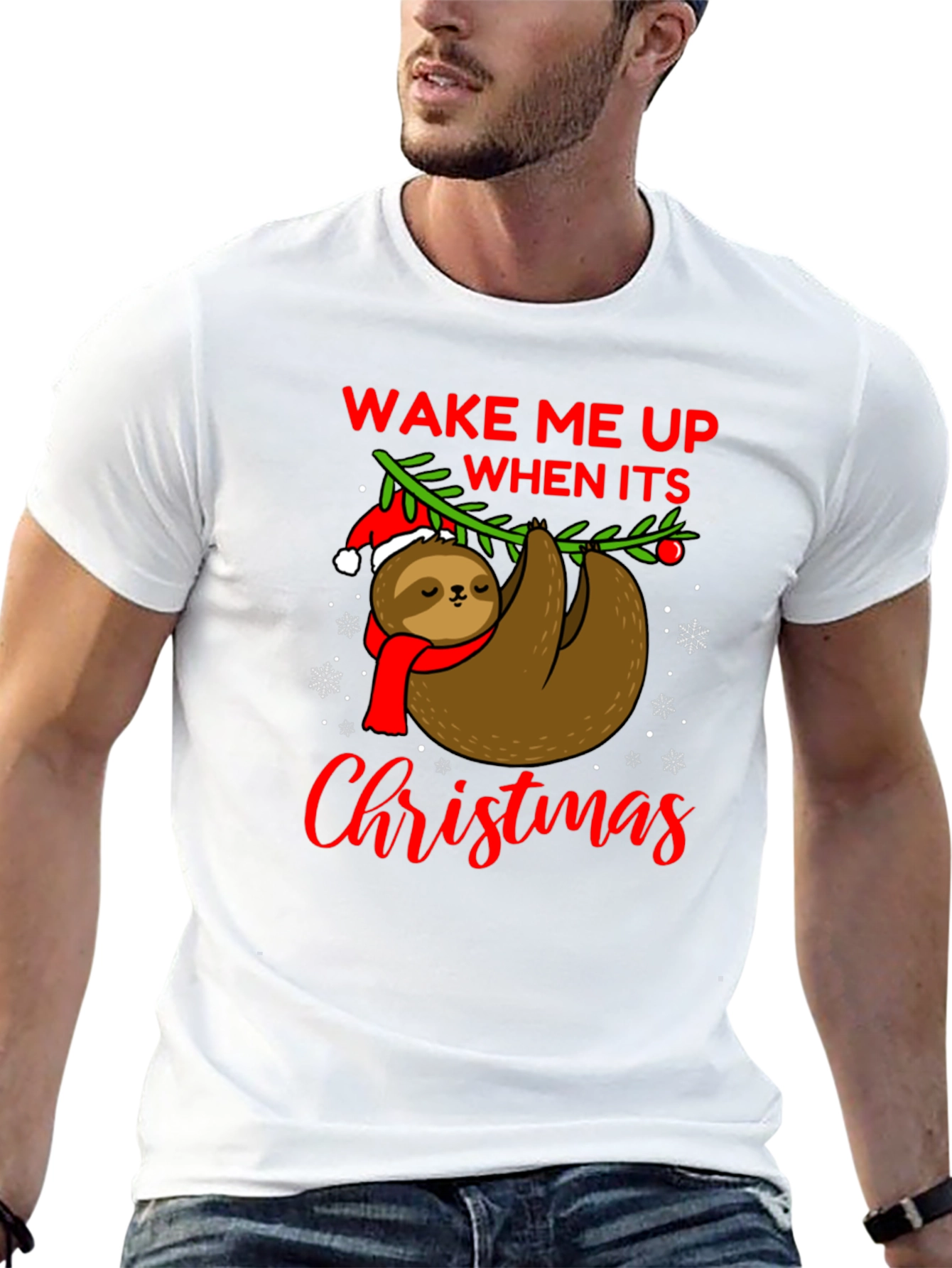 Wake Me Up When Its Christmas Sloth T-Shirt