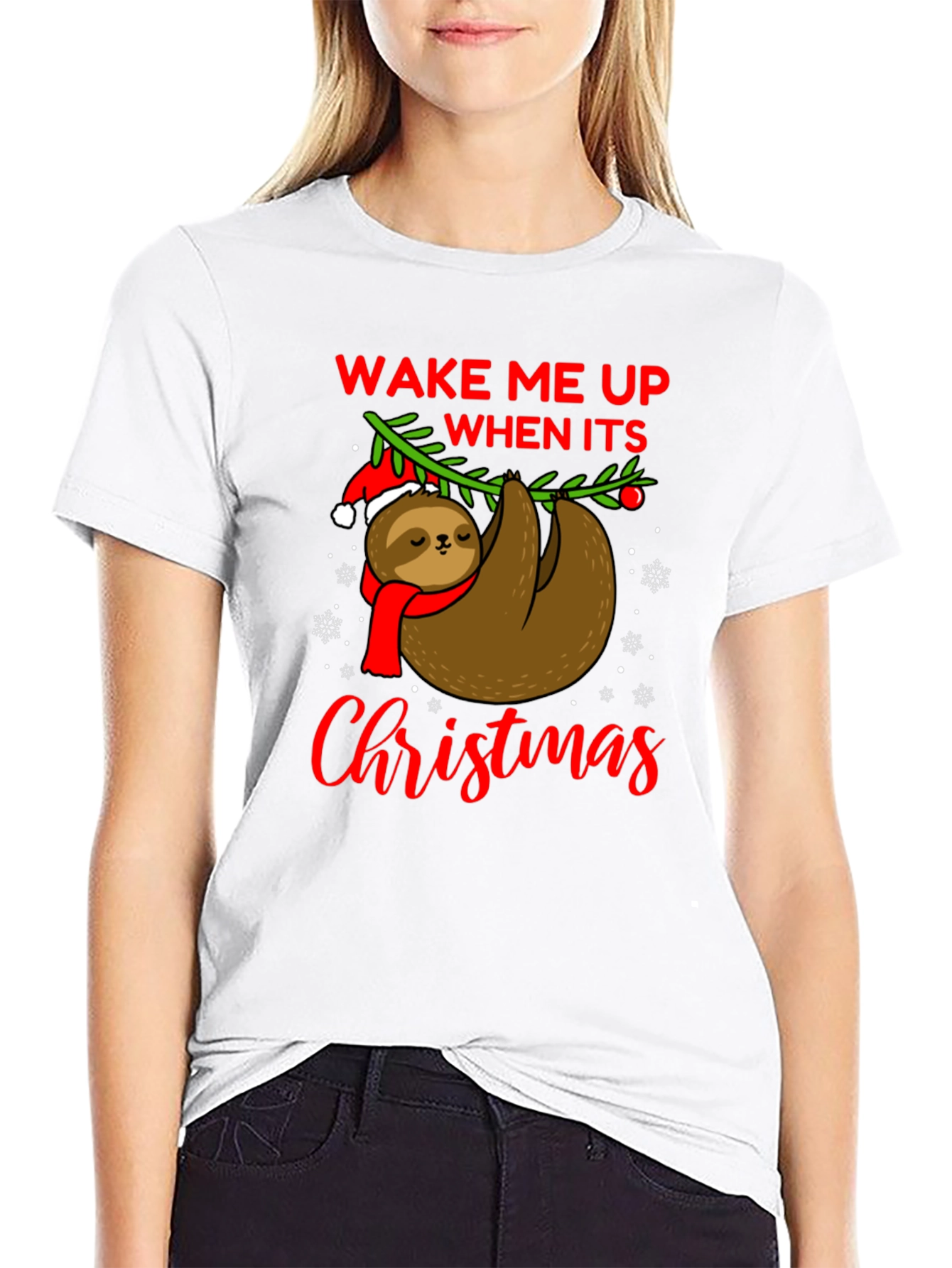 Wake Me Up When Its Christmas Sloth T-Shirt