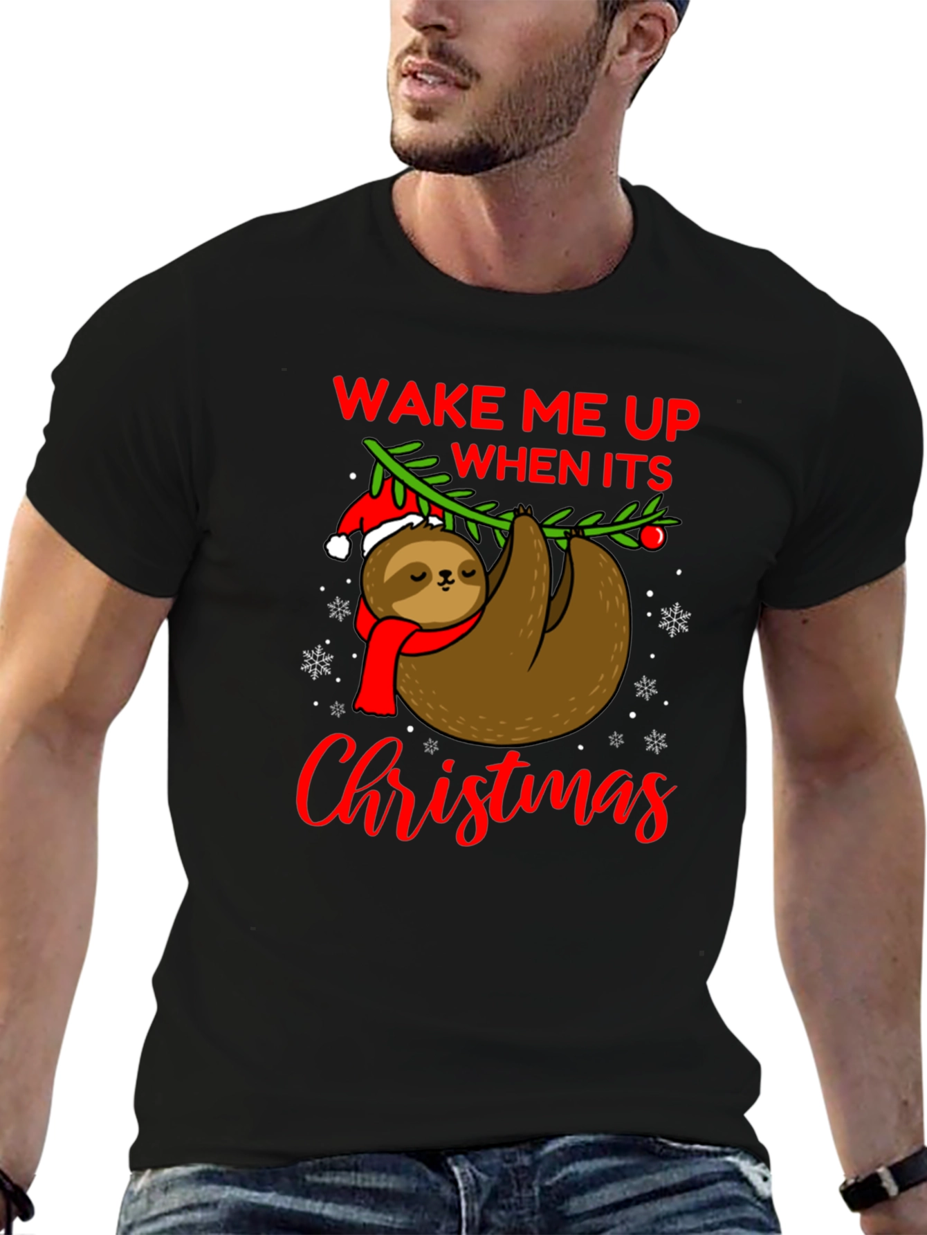 Wake Me Up When Its Christmas Sloth T-Shirt