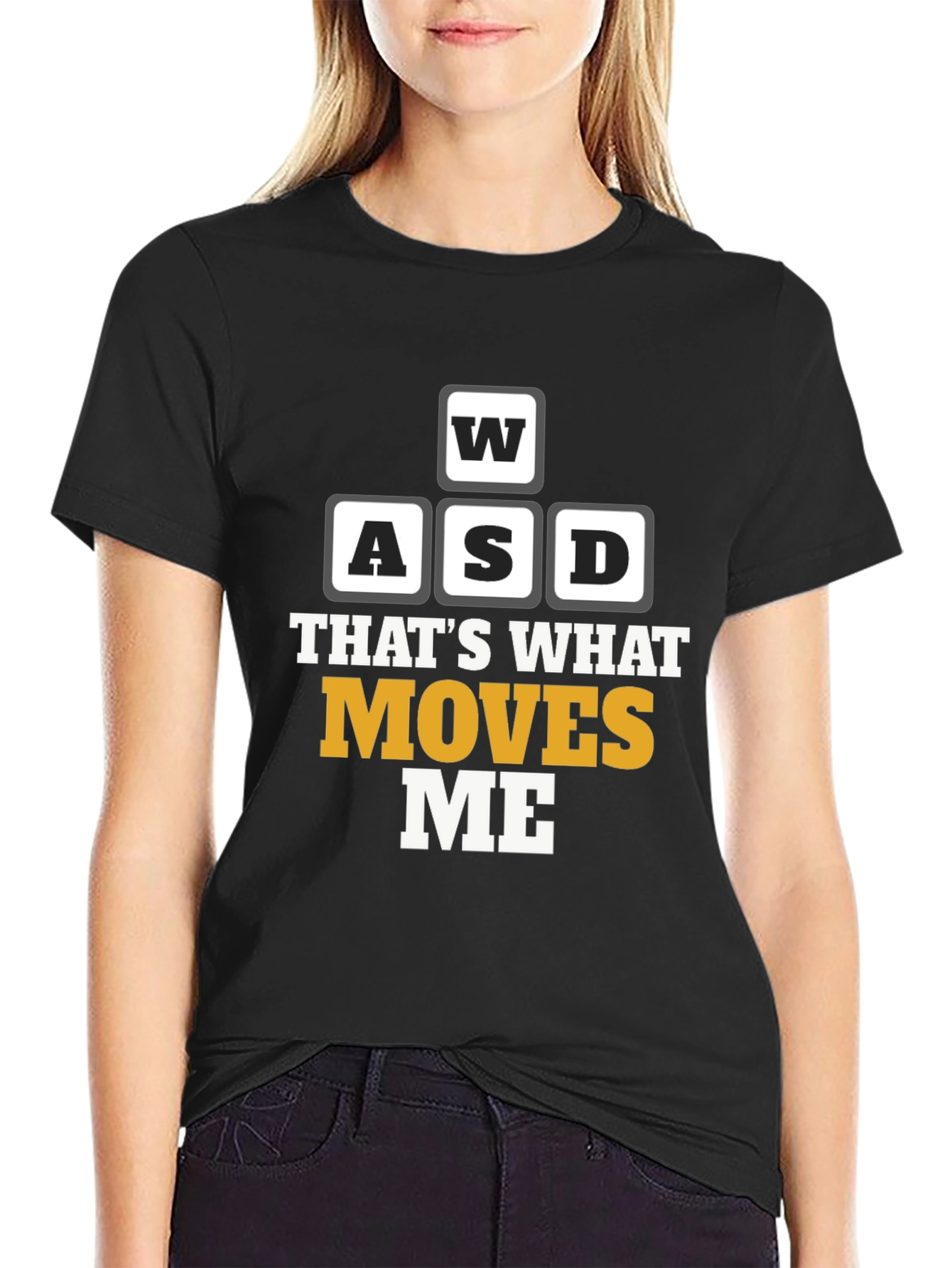 WASD Moves Me Black Gaming T-Shirt