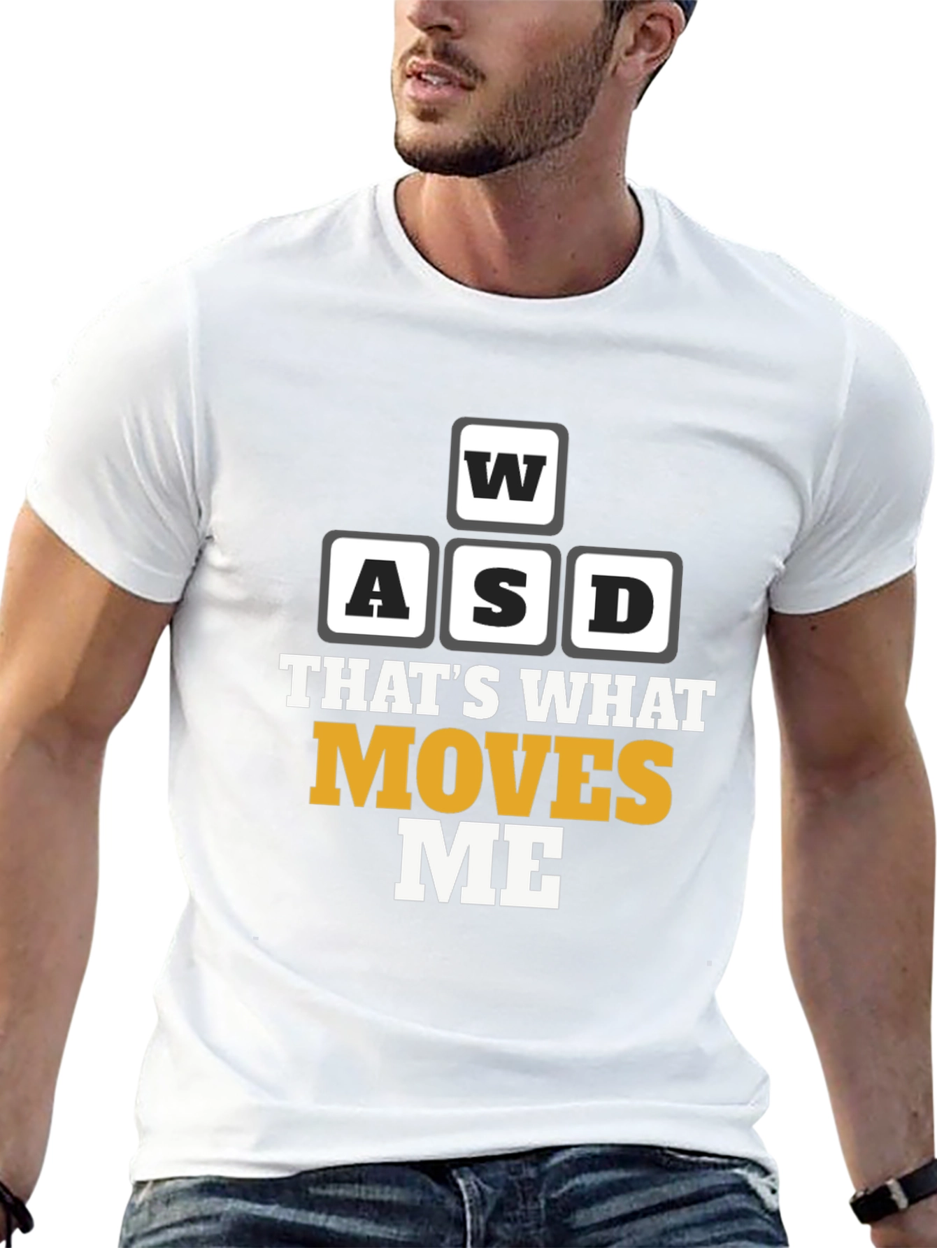 WASD Moves Me Black Gaming T-Shirt