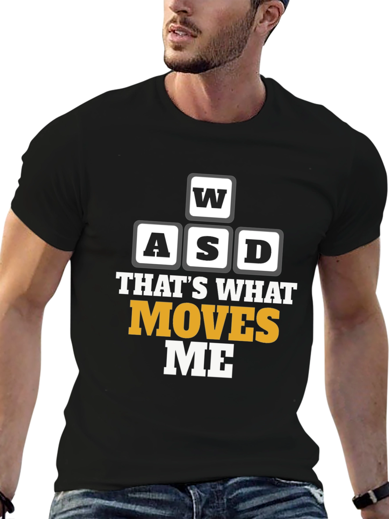 WASD Moves Me Black Gaming T-Shirt