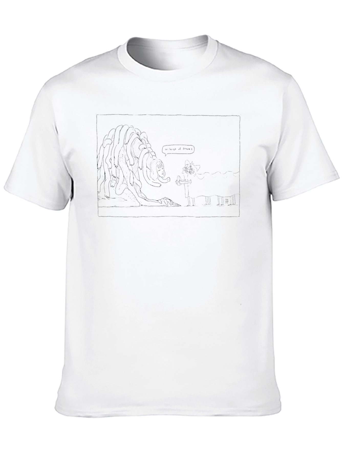 Humorous Mammoth Cartoon Black T-Shirt
