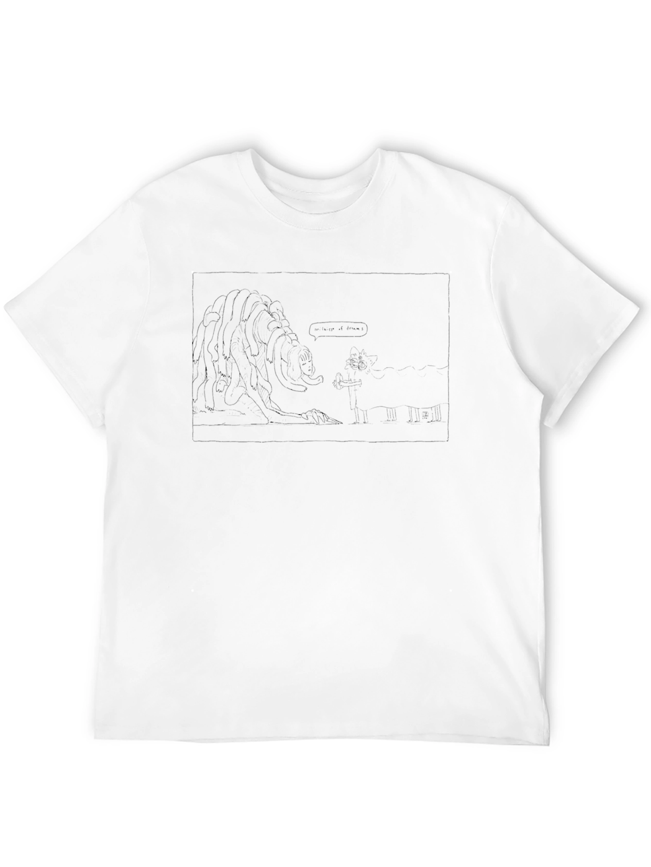 Humorous Mammoth Cartoon Black T-Shirt