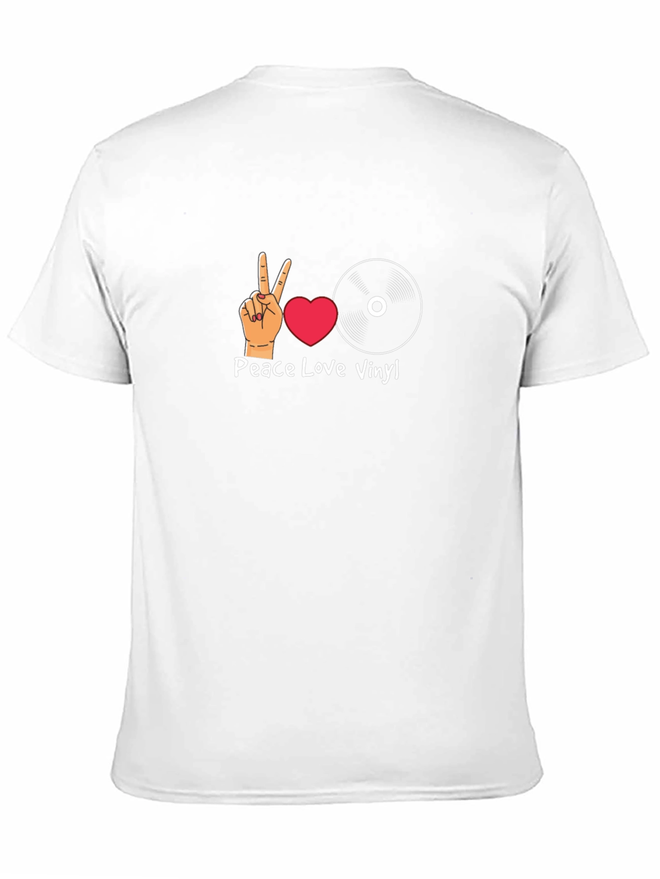 Peace Love Vinyl Graphic T-Shirt - Black